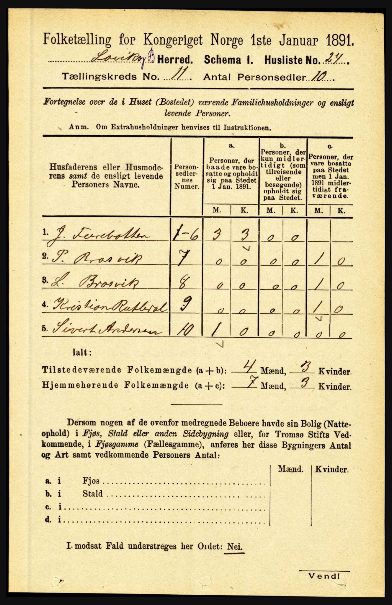 RA, 1891 census for 1415 Lavik og Brekke, 1891, p. 2131