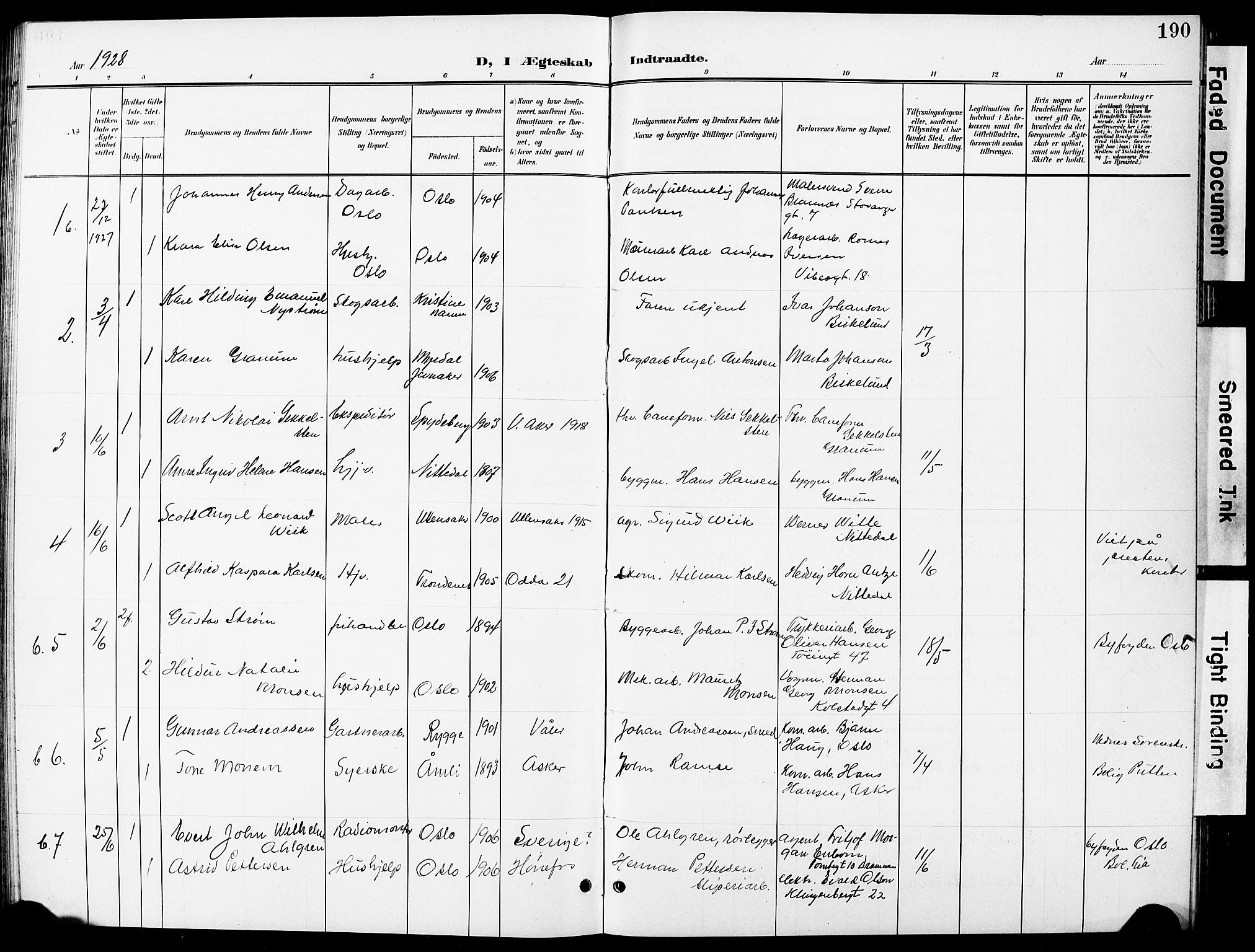 Nittedal prestekontor Kirkebøker, AV/SAO-A-10365a/G/Ga/L0003: Parish register (copy) no. I 3, 1902-1929, p. 190