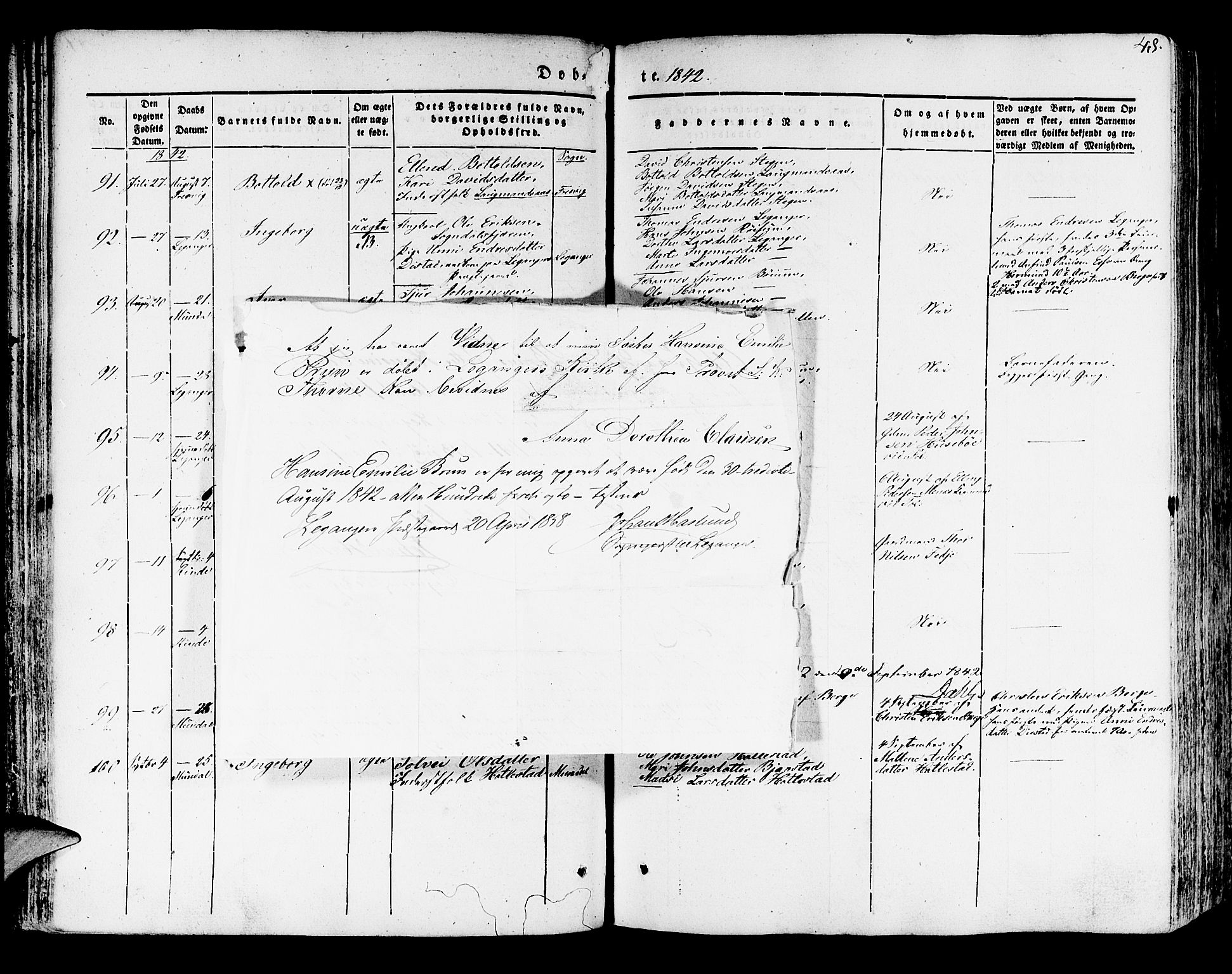 Leikanger sokneprestembete, AV/SAB-A-81001/H/Haa/Haaa/L0007: Parish register (official) no. A 7, 1838-1851, p. 48