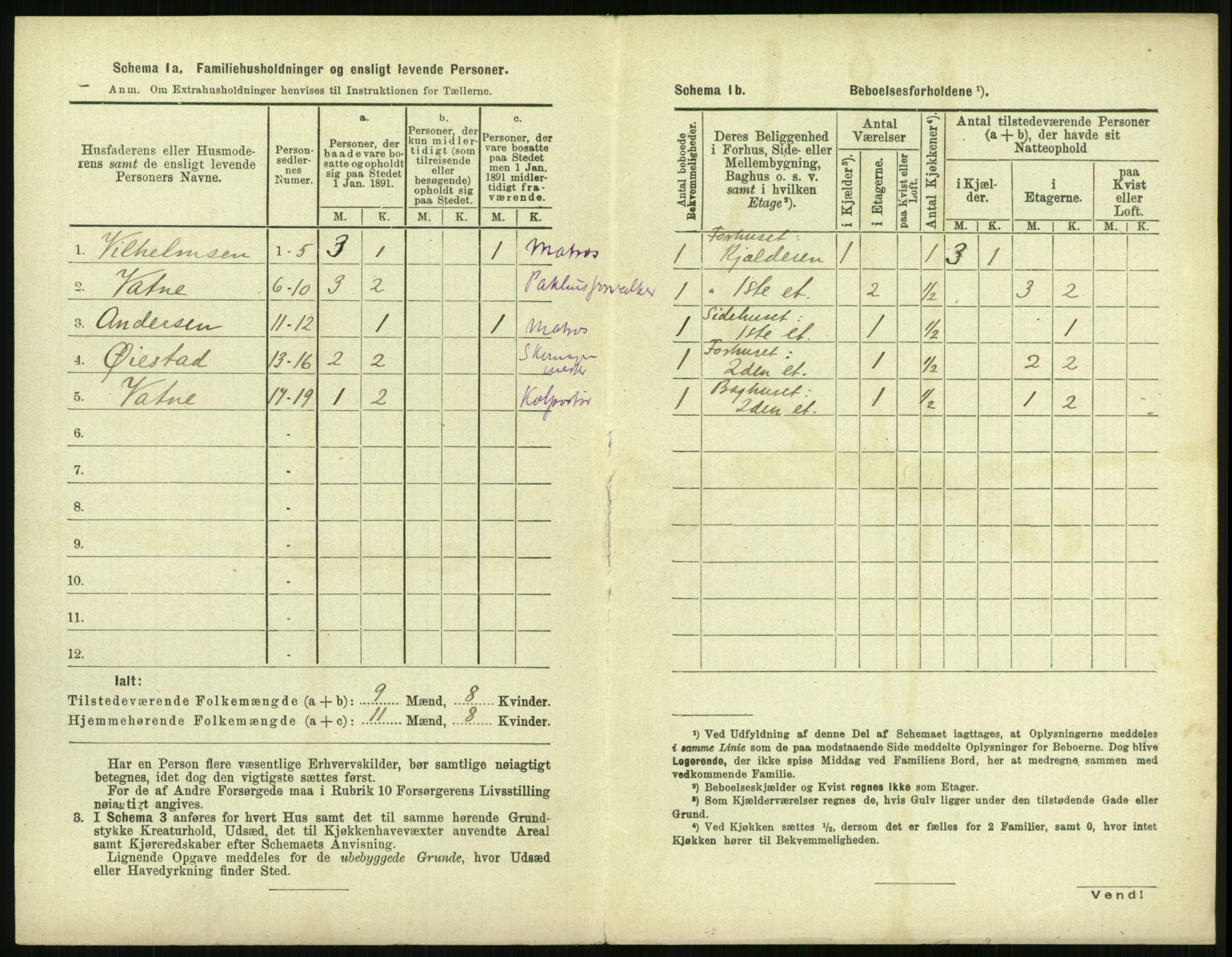 RA, 1891 census for 1103 Stavanger, 1891, p. 4948