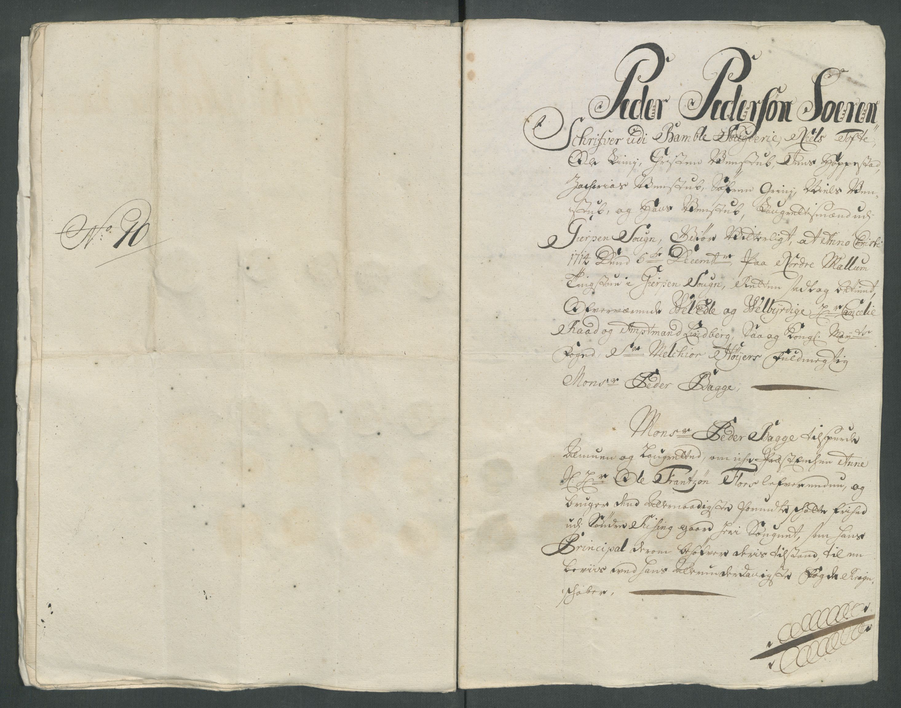 Rentekammeret inntil 1814, Reviderte regnskaper, Fogderegnskap, RA/EA-4092/R36/L2126: Fogderegnskap Øvre og Nedre Telemark og Bamble, 1714, p. 263