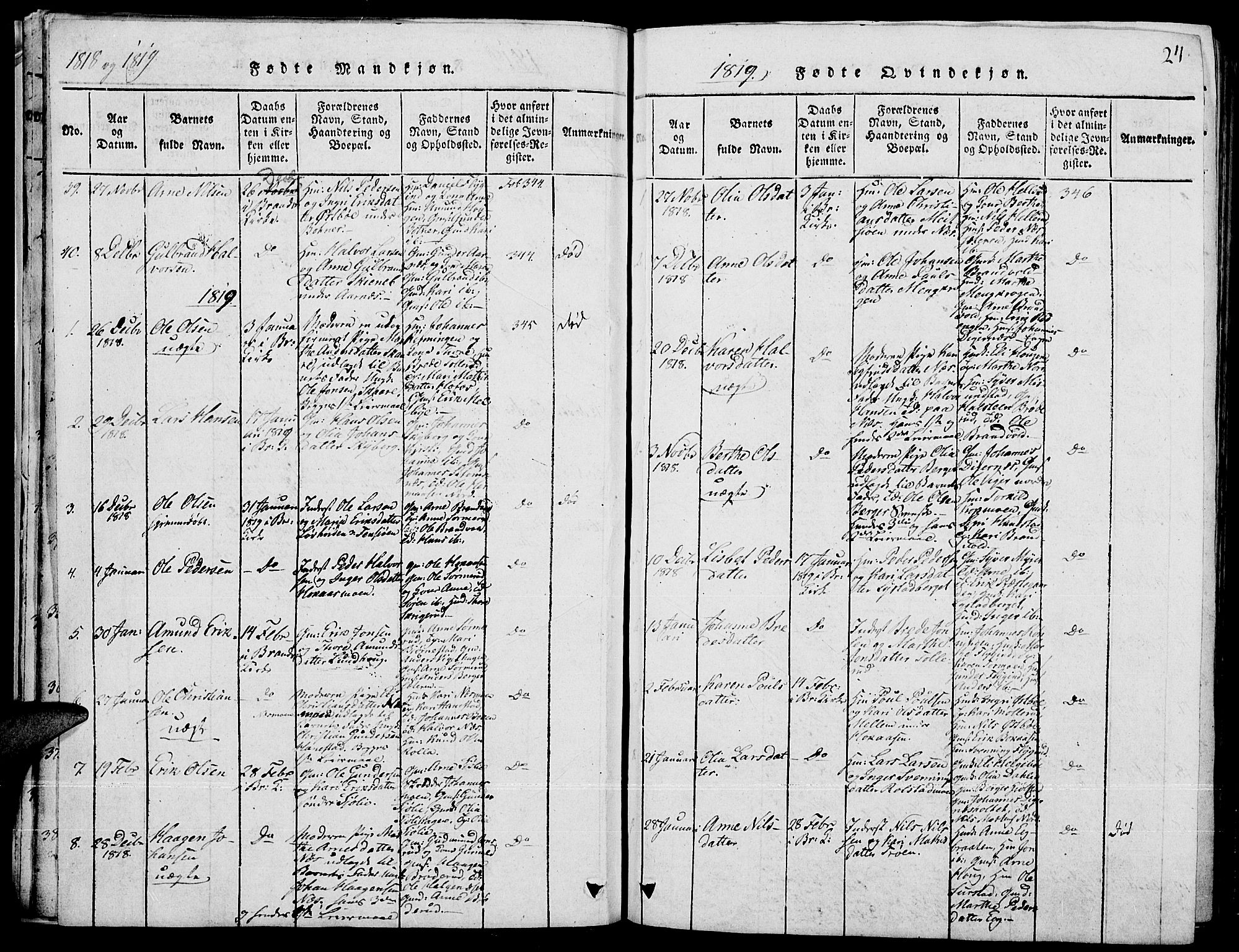 Grue prestekontor, AV/SAH-PREST-036/H/Ha/Hab/L0001: Parish register (copy) no. 1, 1814-1841, p. 24