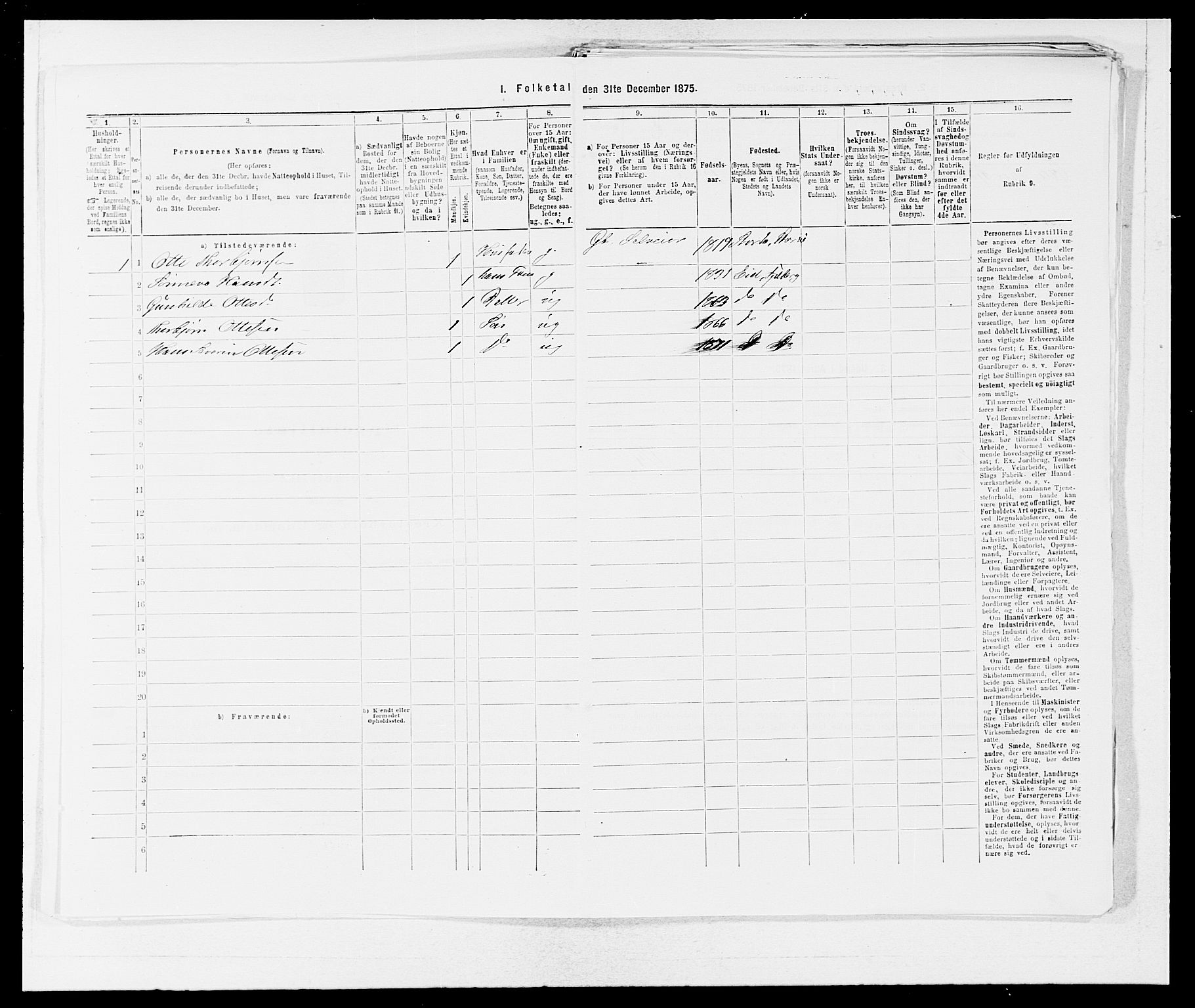 SAB, 1875 census for 1213P Fjelberg, 1875, p. 1027