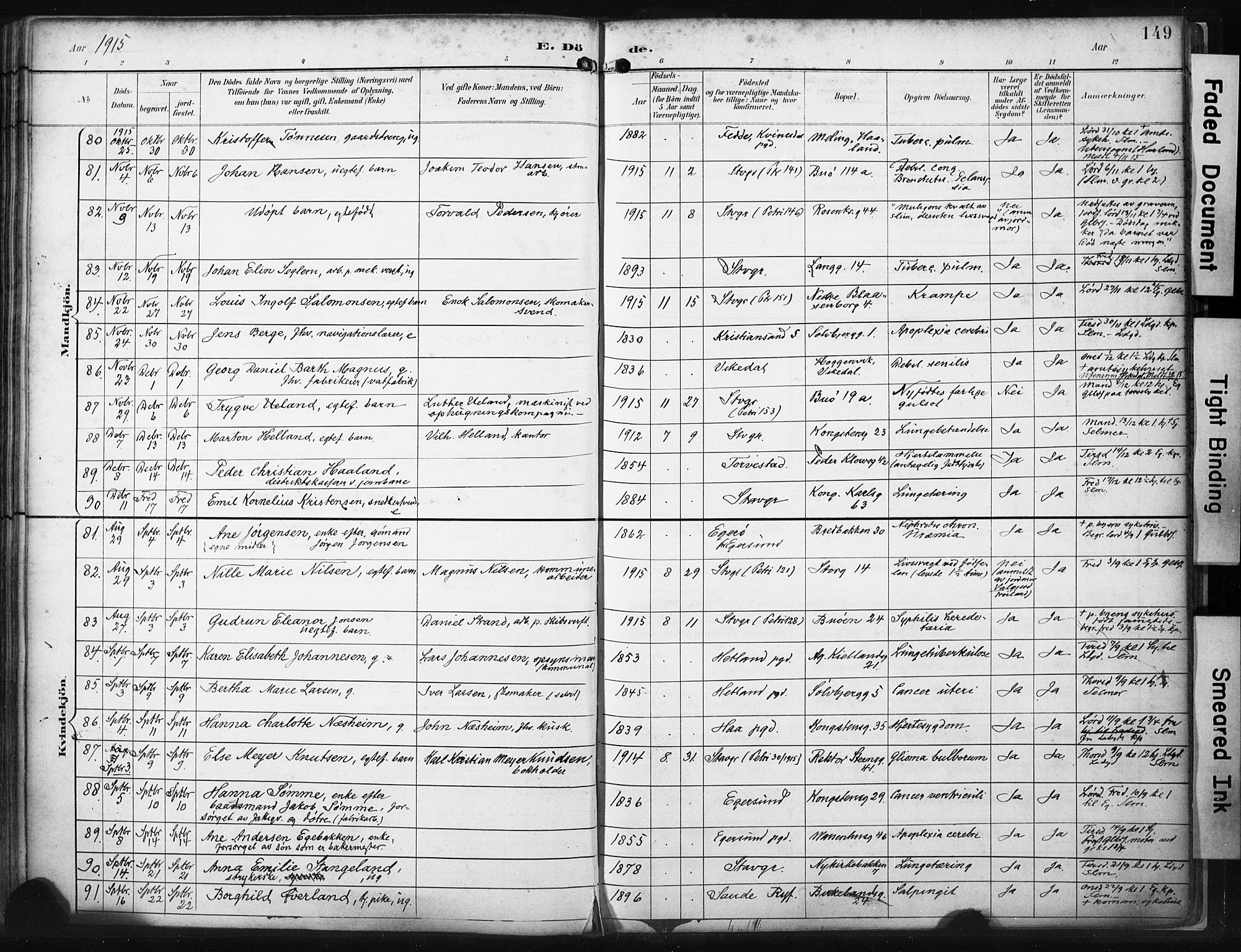 St. Petri sokneprestkontor, AV/SAST-A-101813/001/30/30BA/L0022: Parish register (official) no. A 22, 1895-1919, p. 149