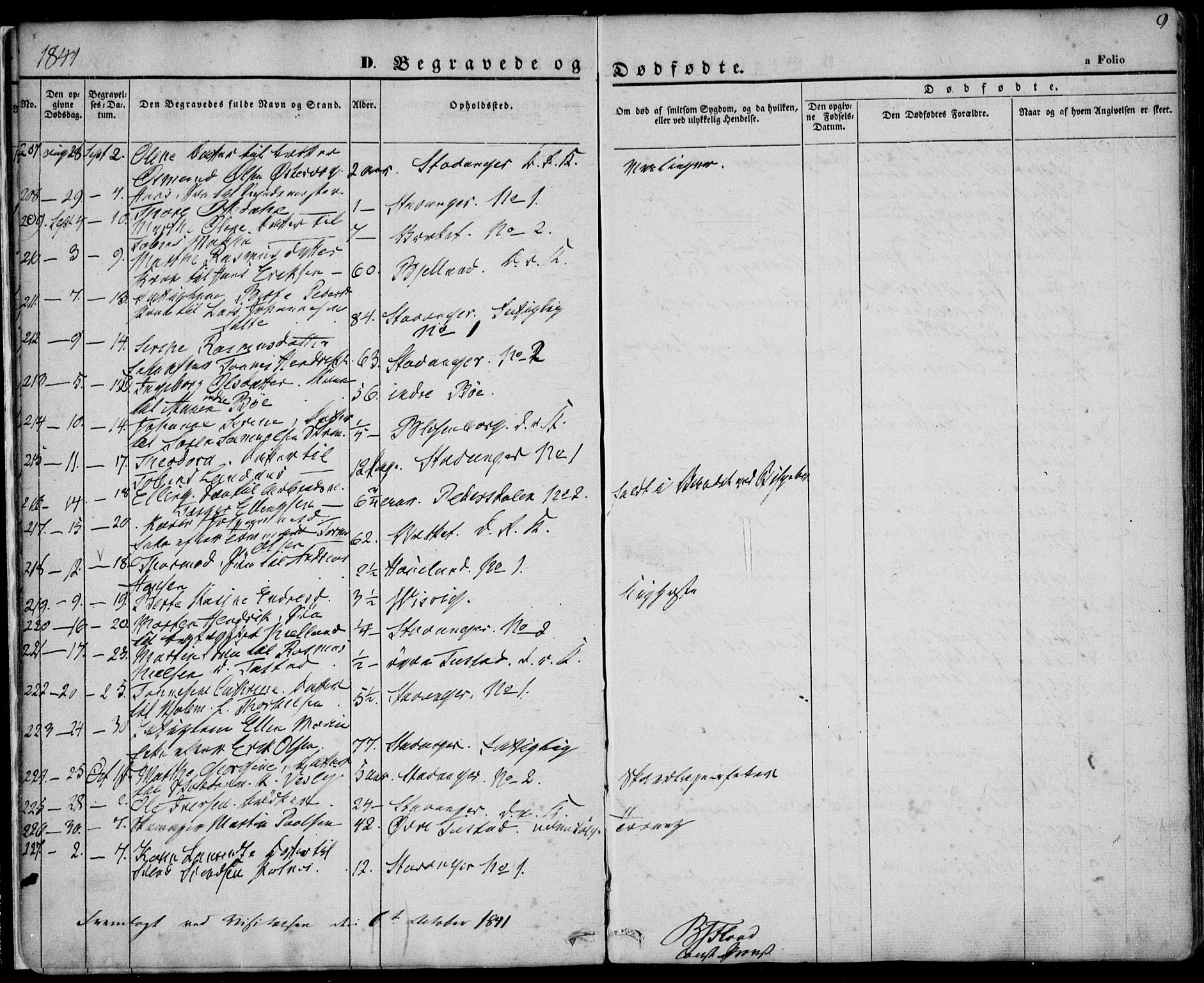 Domkirken sokneprestkontor, SAST/A-101812/001/30/30BA/L0014: Parish register (official) no. A 13, 1841-1851, p. 9