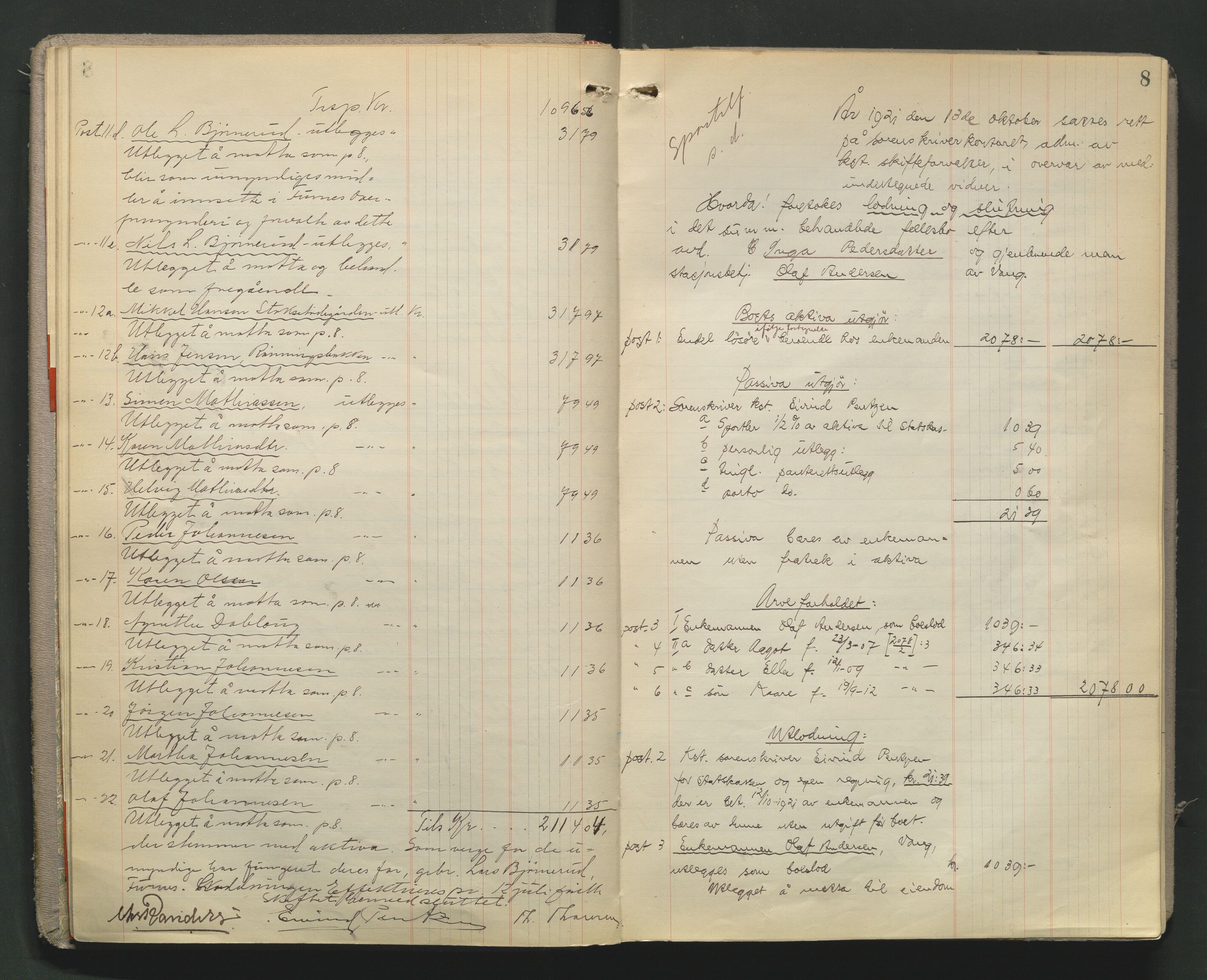 Nord-Hedmark sorenskriveri, AV/SAH-TING-012/J/Jd/L0005: Skifteutlodningsprotokoll, 1921-1928, p. 7b-8a