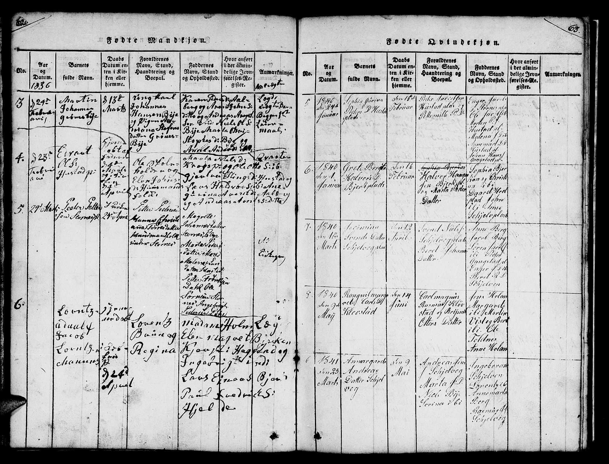 Ministerialprotokoller, klokkerbøker og fødselsregistre - Nord-Trøndelag, SAT/A-1458/732/L0317: Parish register (copy) no. 732C01, 1816-1881, p. 62-63