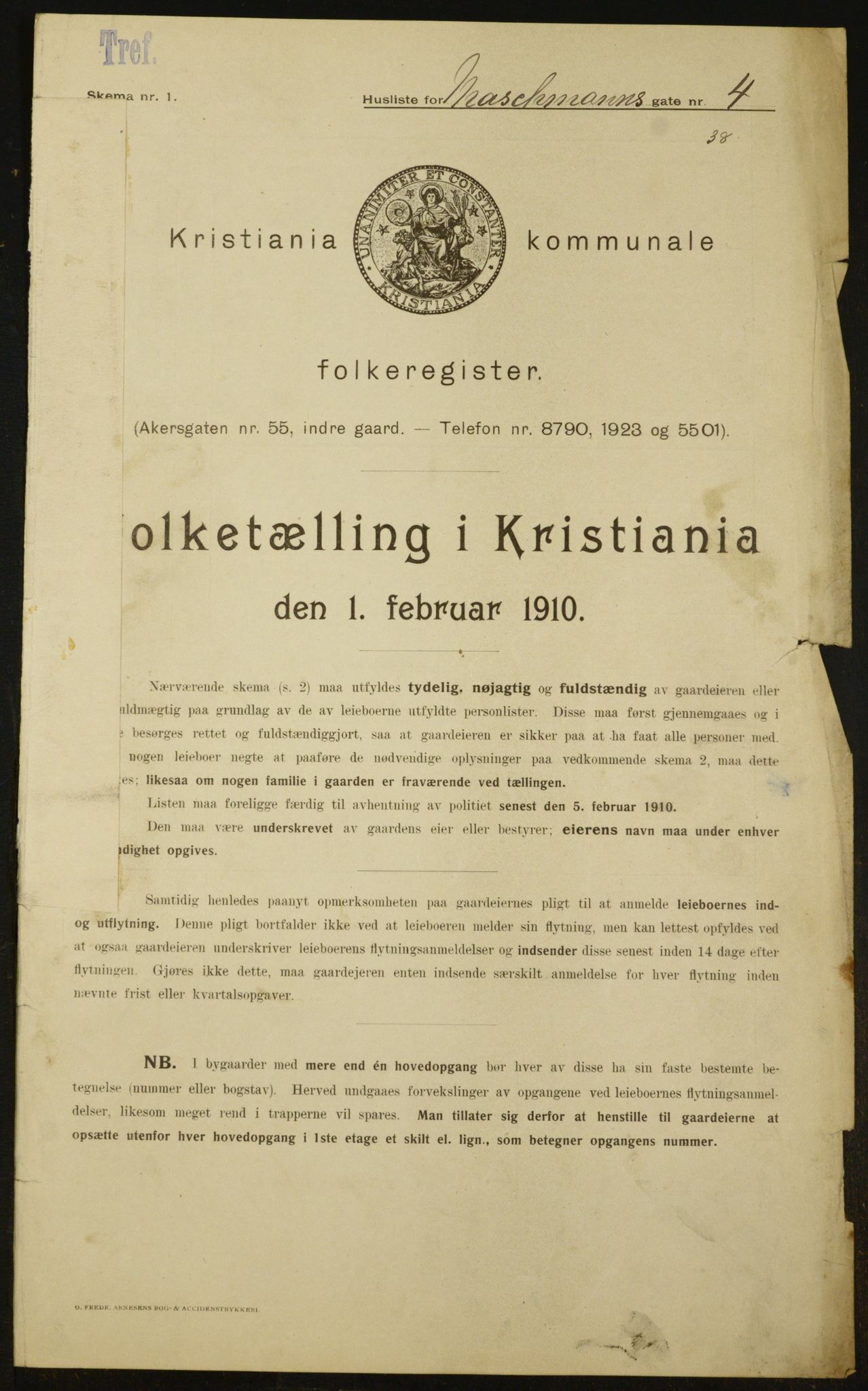OBA, Municipal Census 1910 for Kristiania, 1910, p. 62631