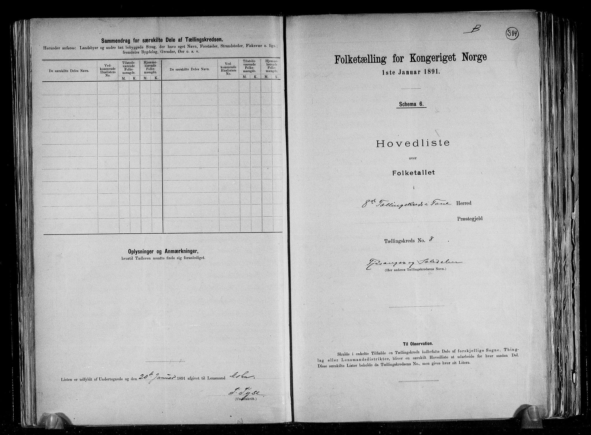 RA, 1891 census for 1249 Fana, 1891, p. 20