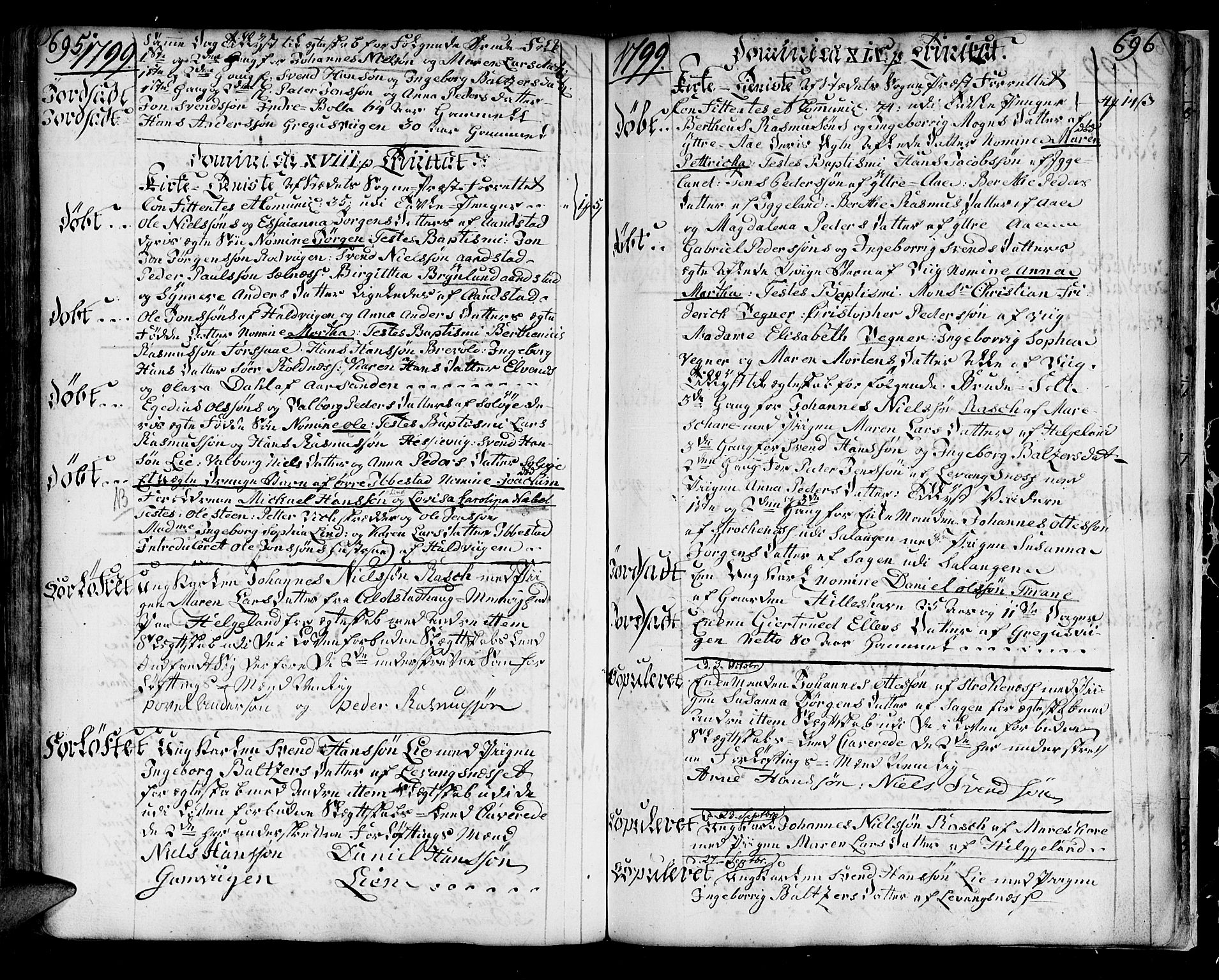 Ibestad sokneprestembete, SATØ/S-0077/H/Ha/Haa/L0003kirke: Parish register (official) no. 3, 1776-1801, p. 695-696