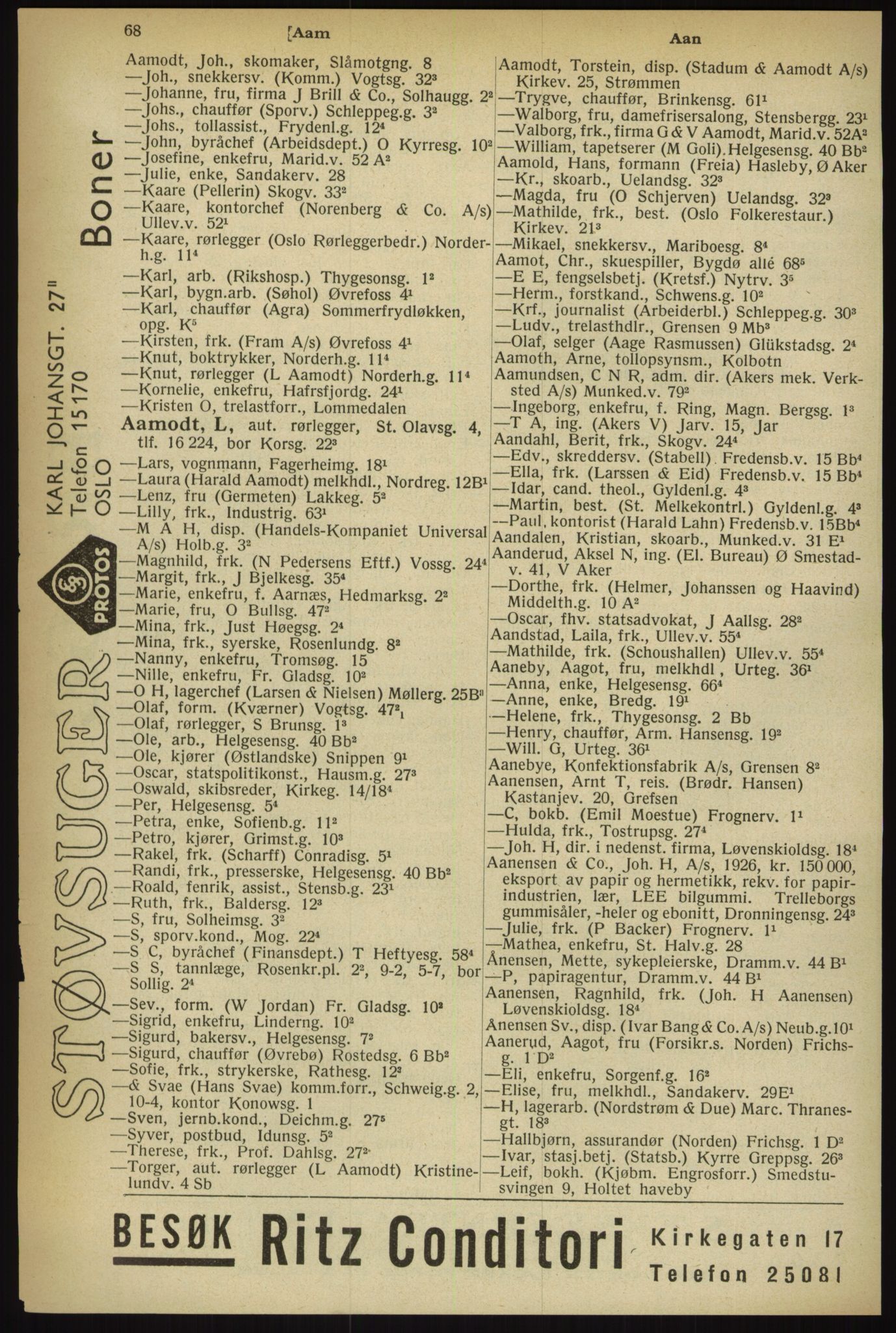 Kristiania/Oslo adressebok, PUBL/-, 1933, p. 68