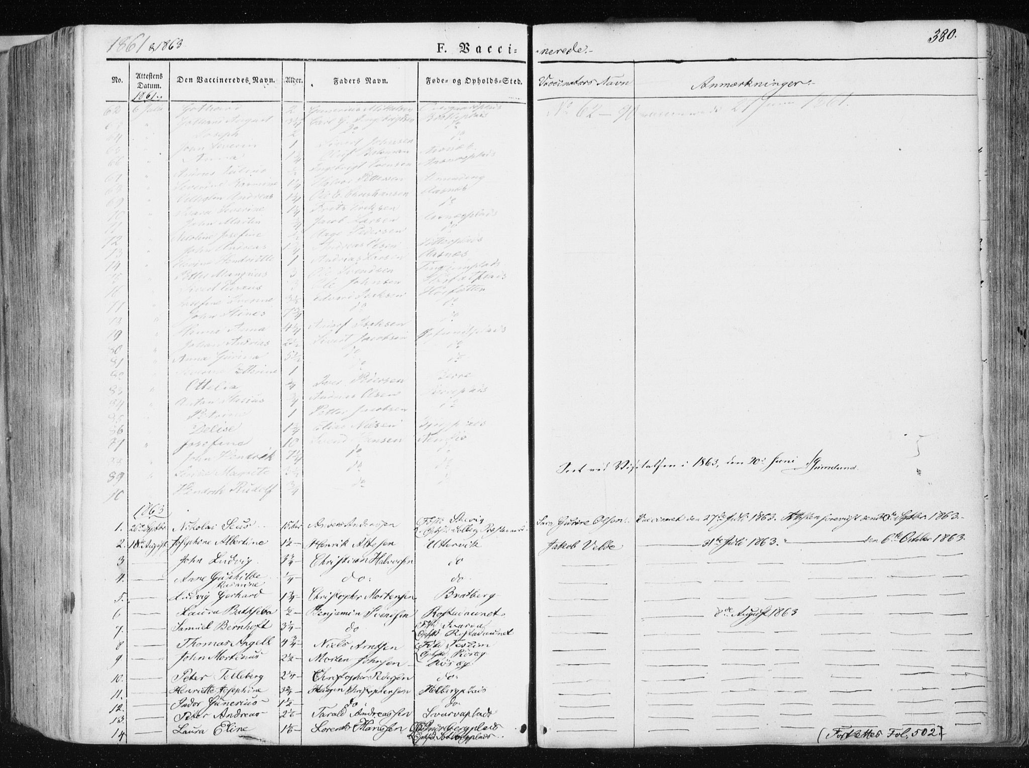 Ministerialprotokoller, klokkerbøker og fødselsregistre - Nord-Trøndelag, SAT/A-1458/741/L0393: Parish register (official) no. 741A07, 1849-1863, p. 380