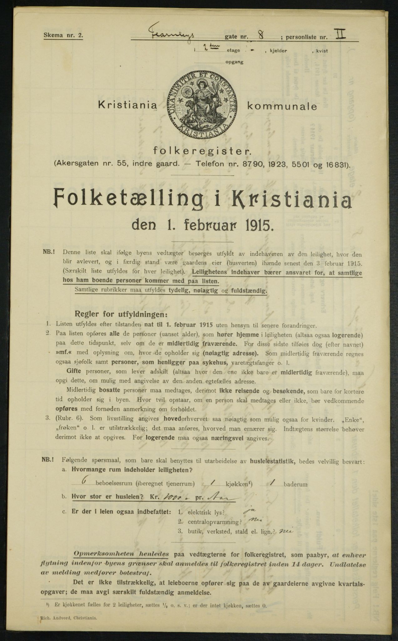 OBA, Municipal Census 1915 for Kristiania, 1915, p. 23523