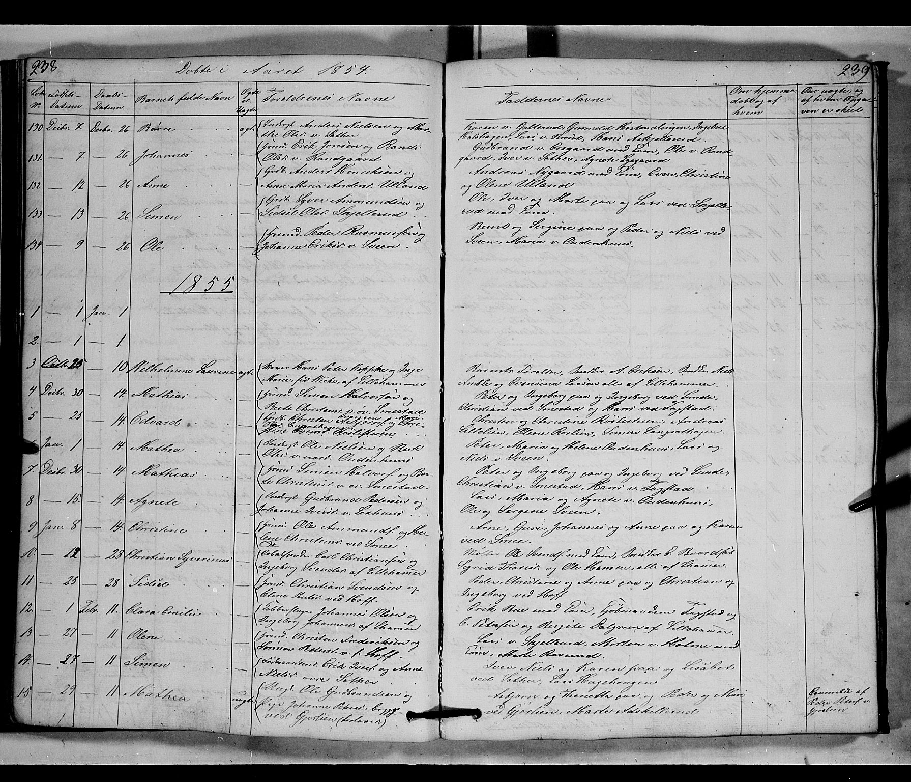 Fåberg prestekontor, SAH/PREST-086/H/Ha/Hab/L0006: Parish register (copy) no. 6, 1837-1855, p. 238-239