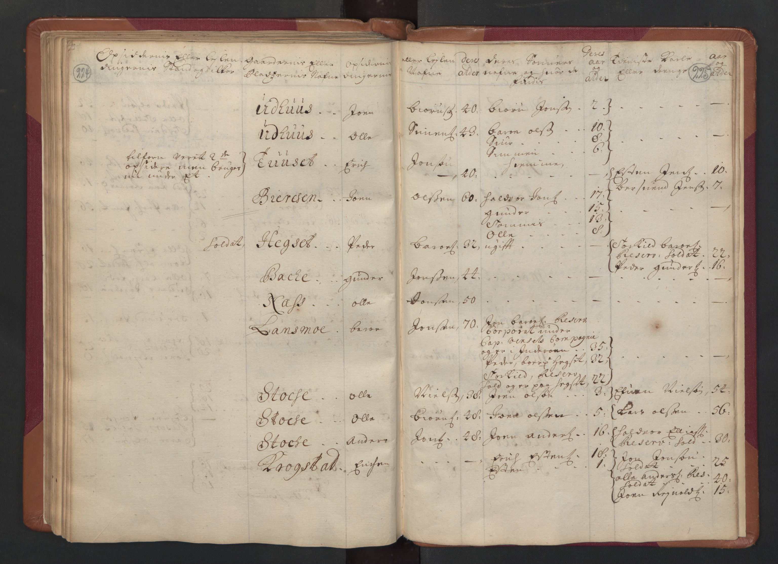 RA, Census (manntall) 1701, no. 14: Strinda and Selbu fogderi, 1701, p. 224-225