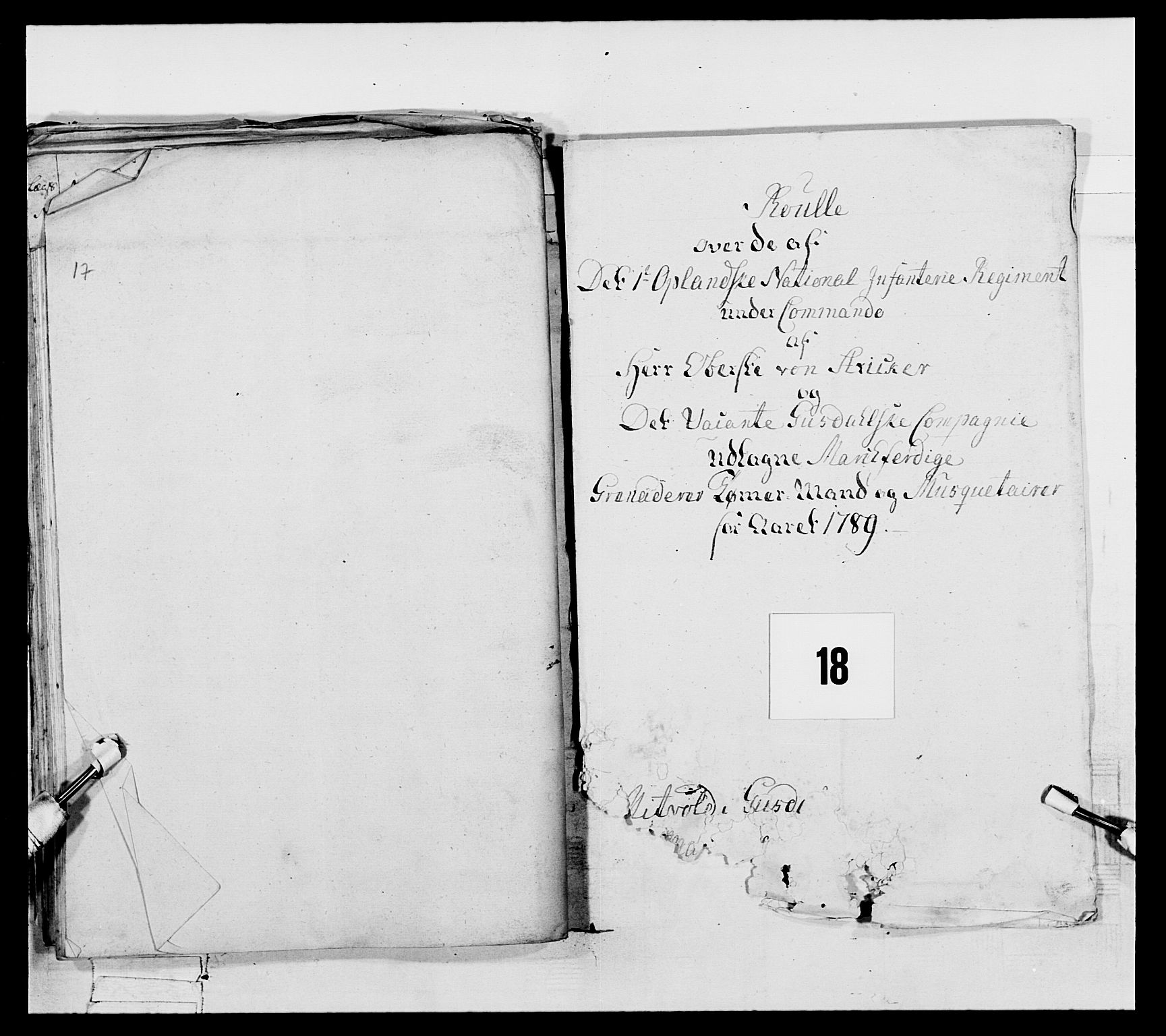 Generalitets- og kommissariatskollegiet, Det kongelige norske kommissariatskollegium, RA/EA-5420/E/Eh/L0061: 1. Opplandske nasjonale infanteriregiment, 1789, p. 360