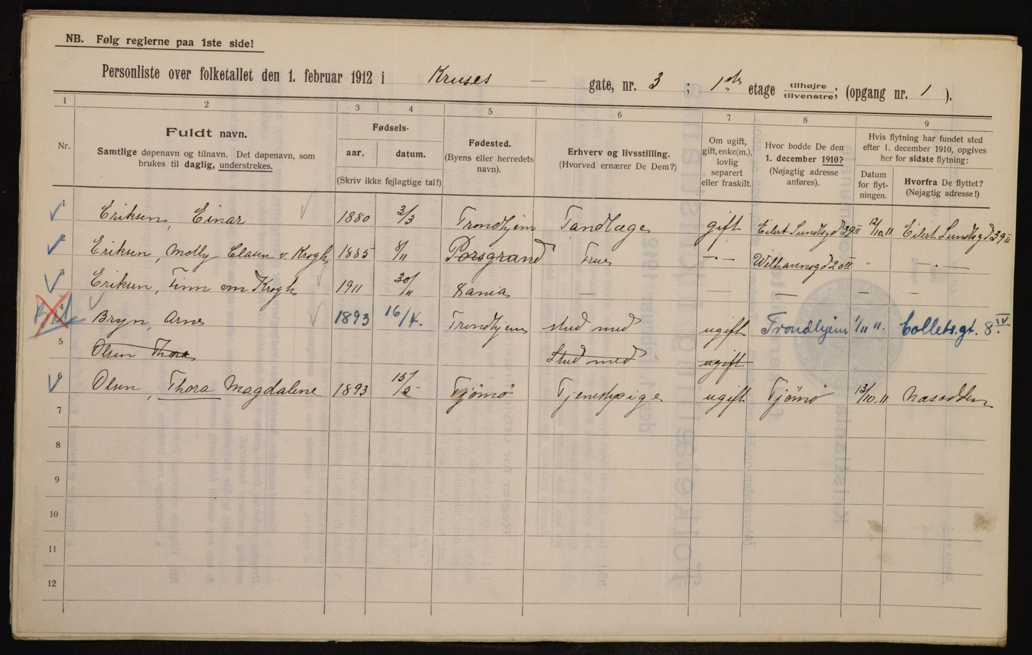 OBA, Municipal Census 1912 for Kristiania, 1912, p. 55210