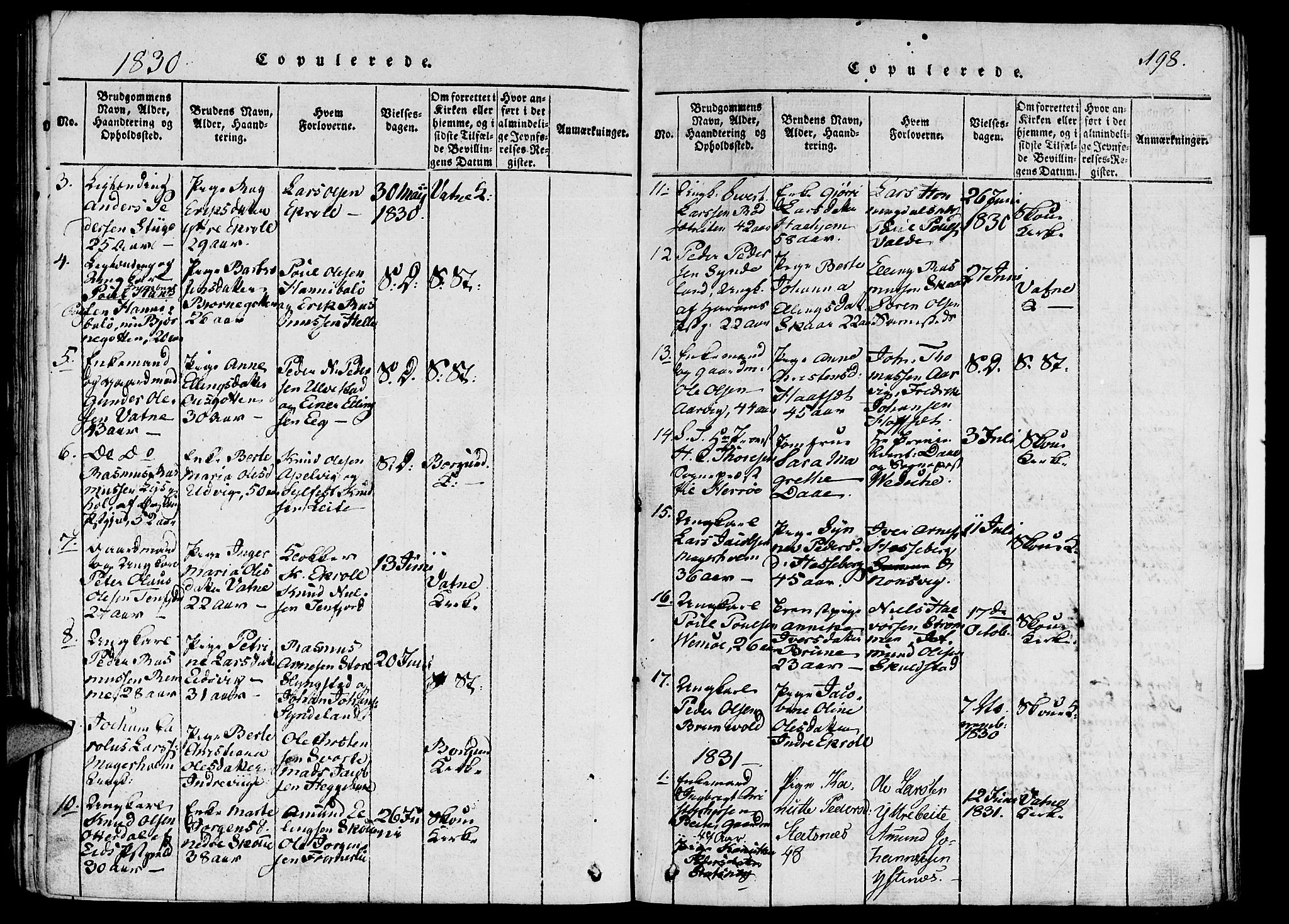 Ministerialprotokoller, klokkerbøker og fødselsregistre - Møre og Romsdal, AV/SAT-A-1454/524/L0351: Parish register (official) no. 524A03, 1816-1838, p. 198