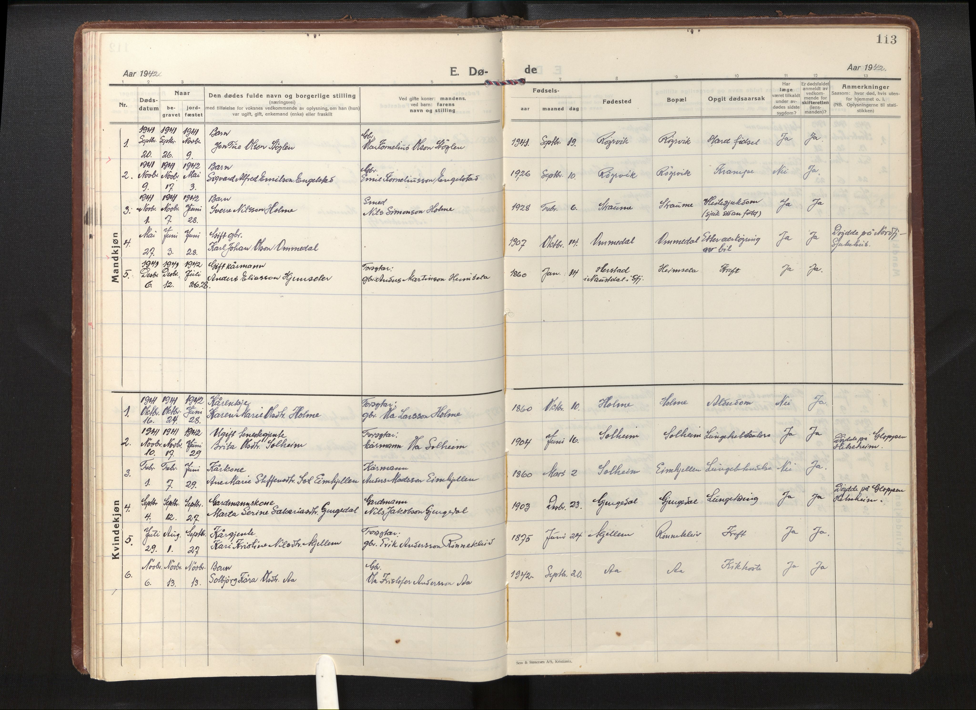 Gloppen sokneprestembete, AV/SAB-A-80101/H/Haa/Haae/L0003: Parish register (official) no. E 3, 1925-1951, p. 112b-113a