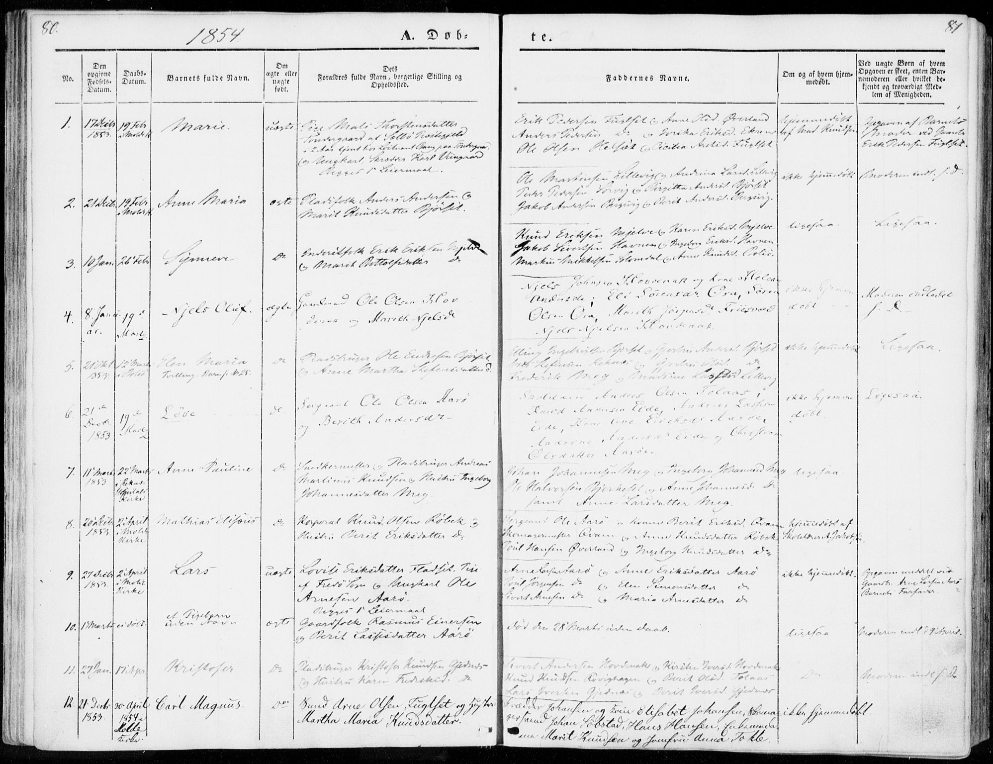 Ministerialprotokoller, klokkerbøker og fødselsregistre - Møre og Romsdal, SAT/A-1454/555/L0653: Parish register (official) no. 555A04, 1843-1869, p. 80-81