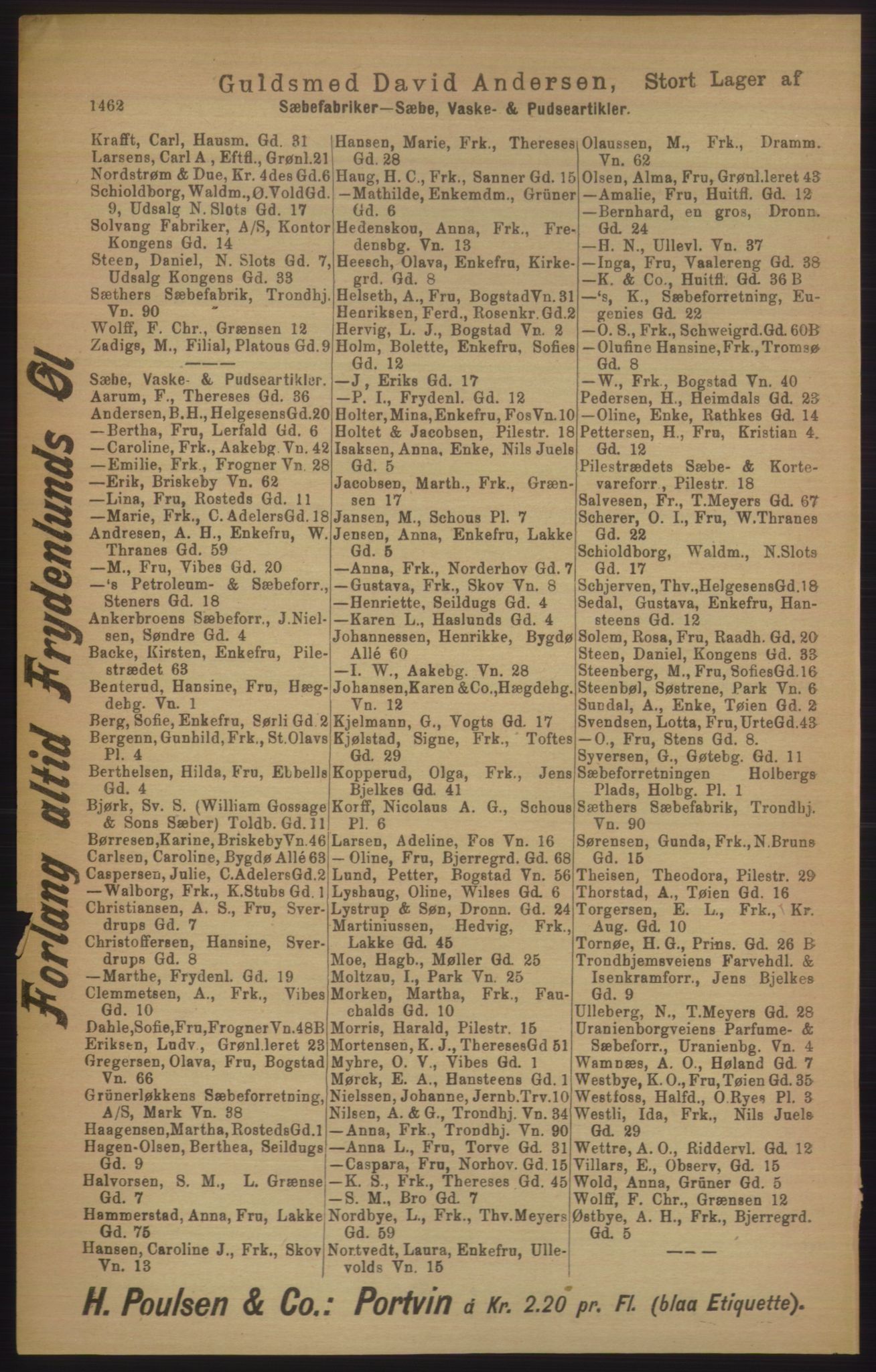 Kristiania/Oslo adressebok, PUBL/-, 1906, p. 1462