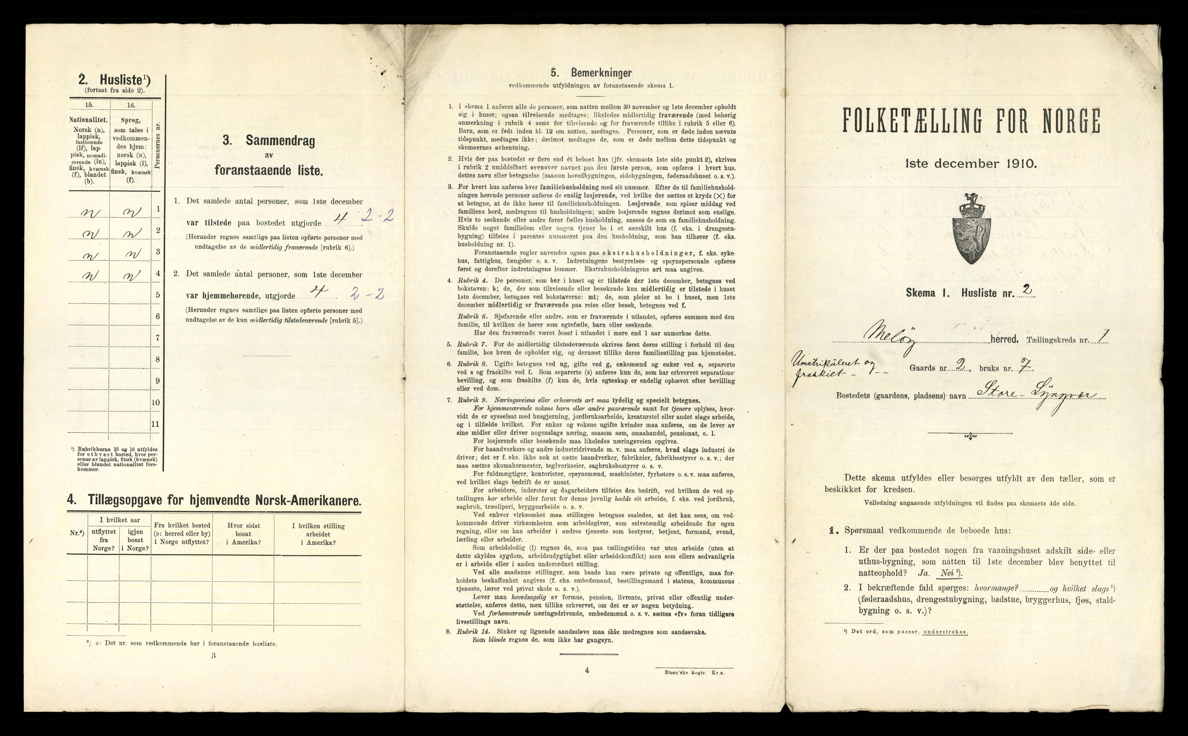 RA, 1910 census for Meløy, 1910, p. 52