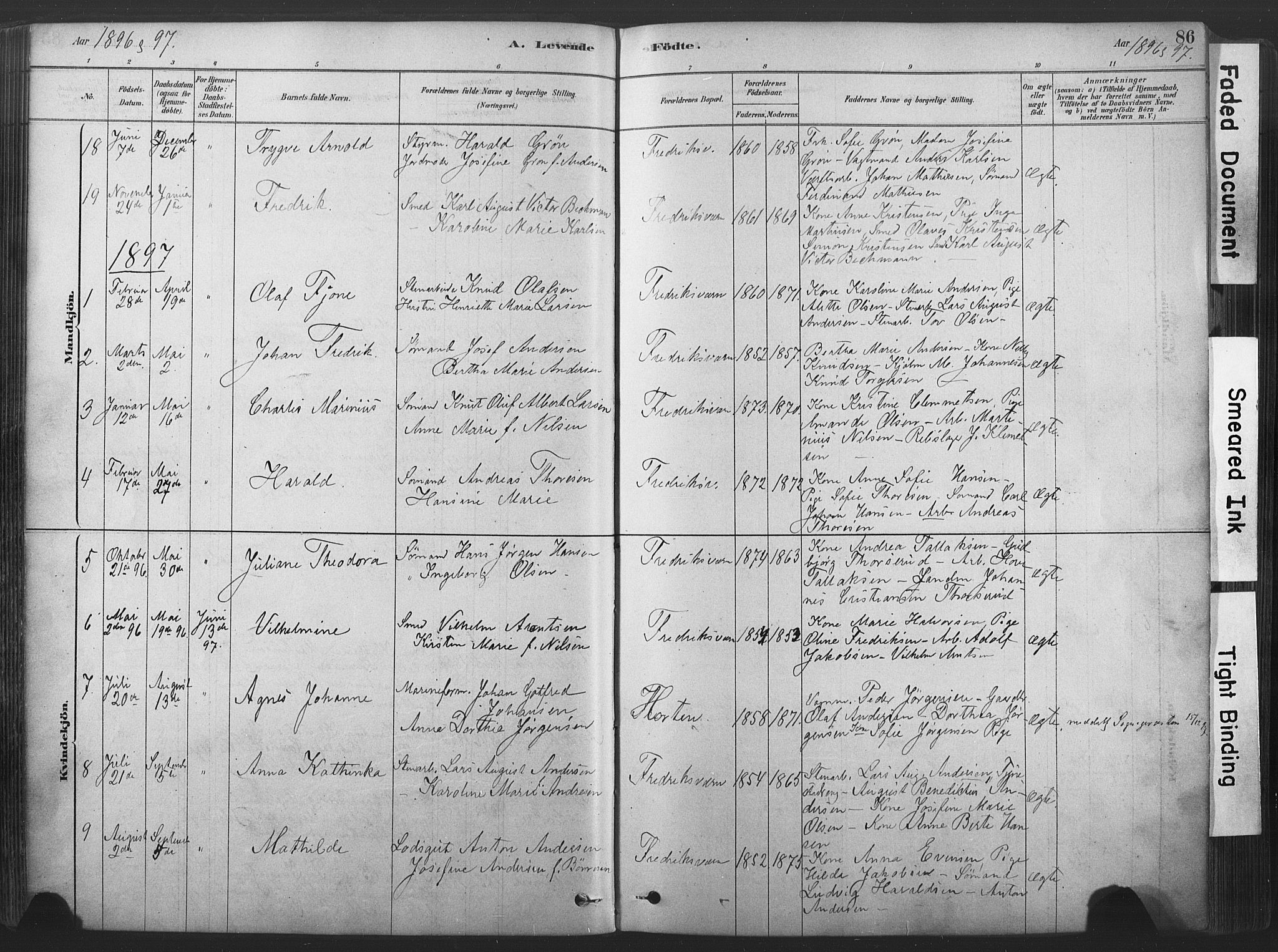 Stavern kirkebøker, SAKO/A-318/F/Fa/L0008: Parish register (official) no. 8, 1878-1905, p. 86