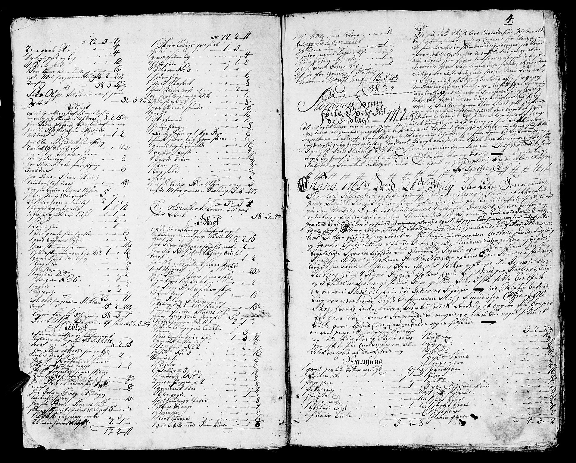 Inderøy sorenskriveri, AV/SAT-A-4147/1/3/3A/L0010: Skifteprotokoll, 1761-1767, p. 3b-4a