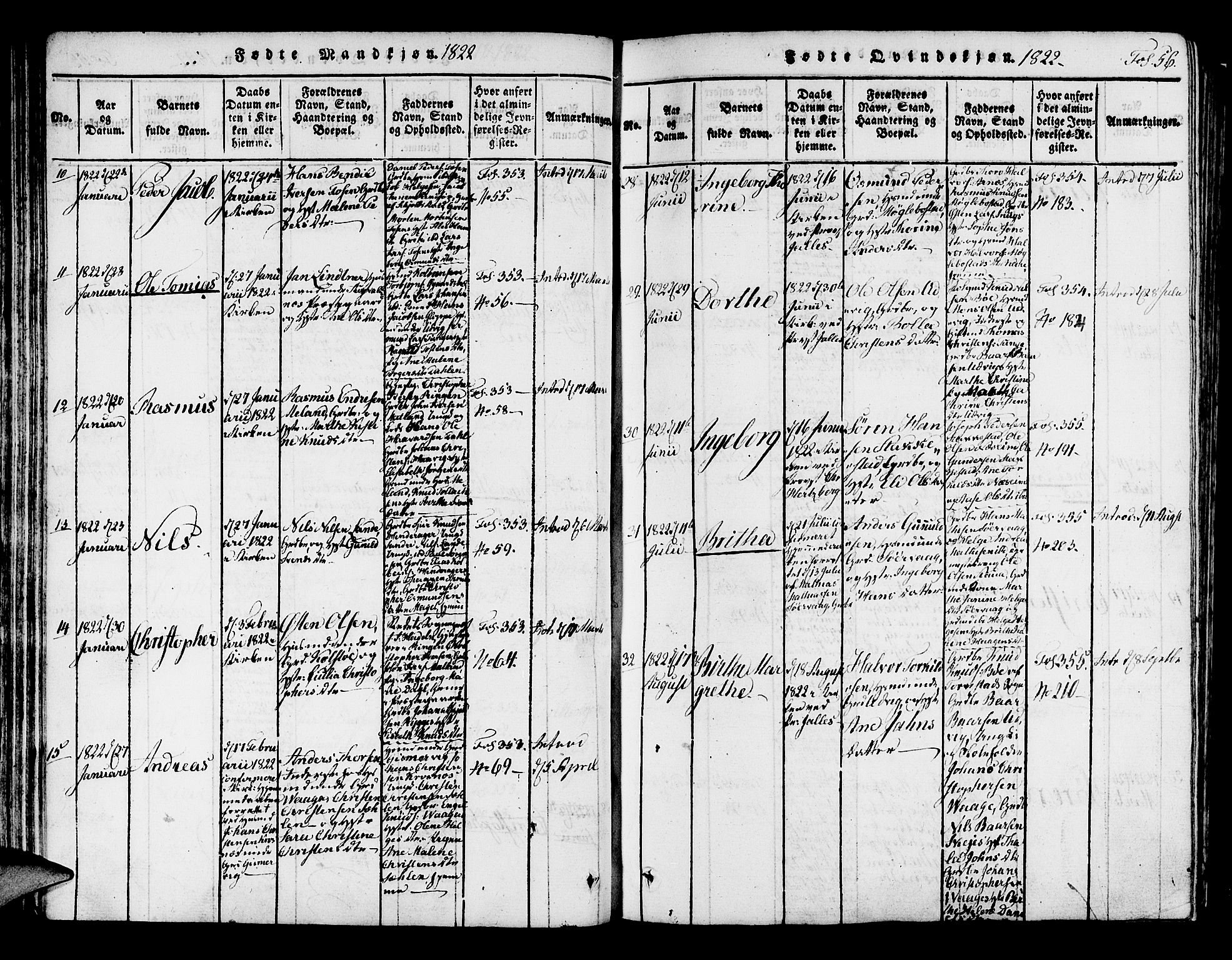 Avaldsnes sokneprestkontor, AV/SAST-A -101851/H/Ha/Haa/L0004: Parish register (official) no. A 4, 1816-1825, p. 56