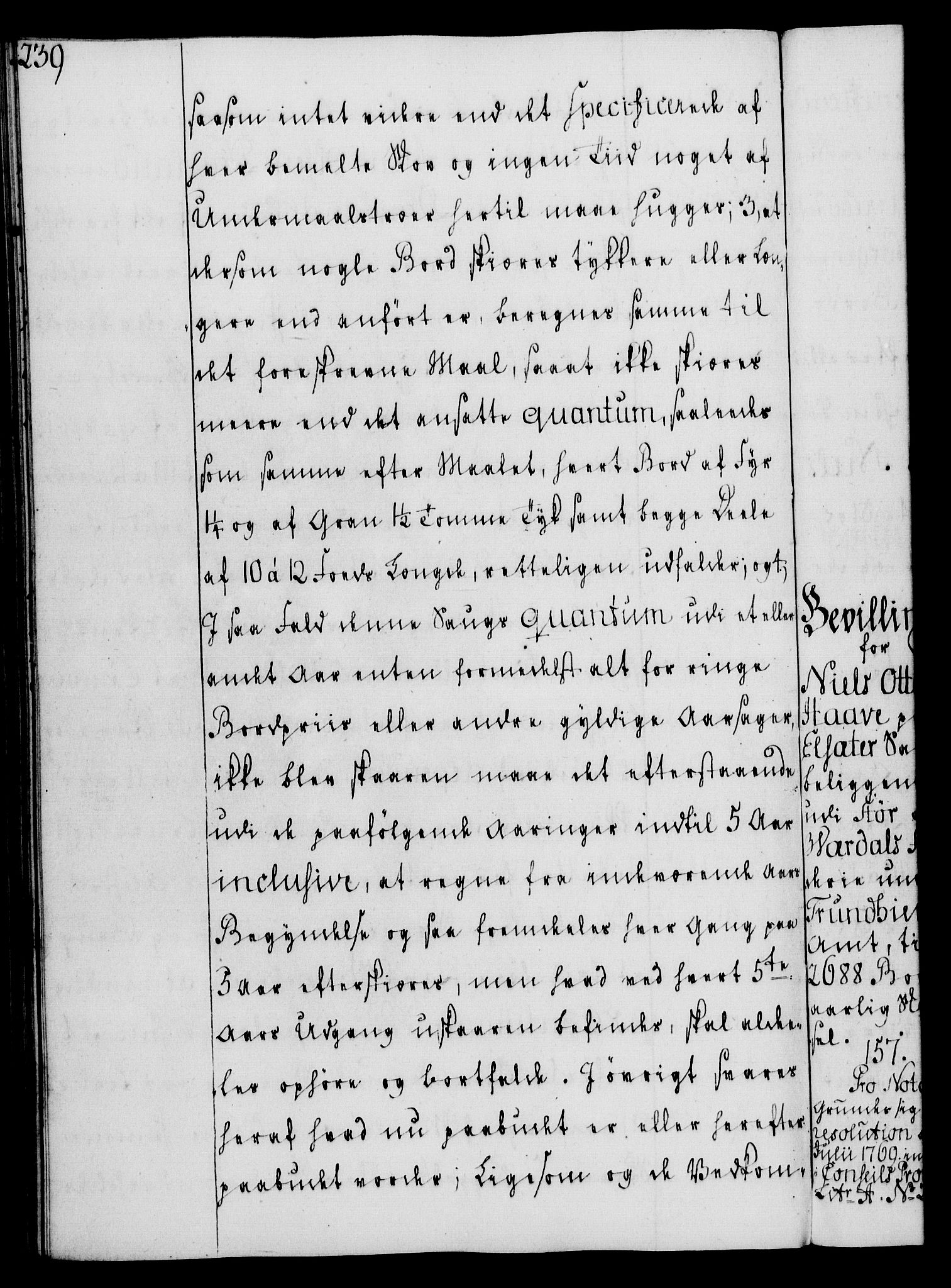 Rentekammeret, Kammerkanselliet, RA/EA-3111/G/Gg/Gga/L0008: Norsk ekspedisjonsprotokoll med register (merket RK 53.8), 1768-1771, p. 239