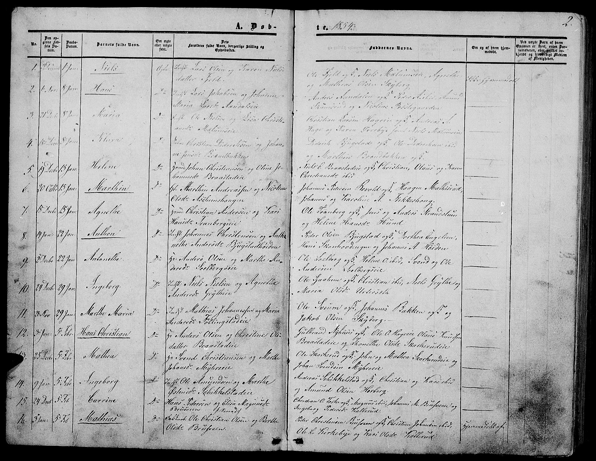 Vardal prestekontor, SAH/PREST-100/H/Ha/Hab/L0005: Parish register (copy) no. 5, 1854-1868, p. 2