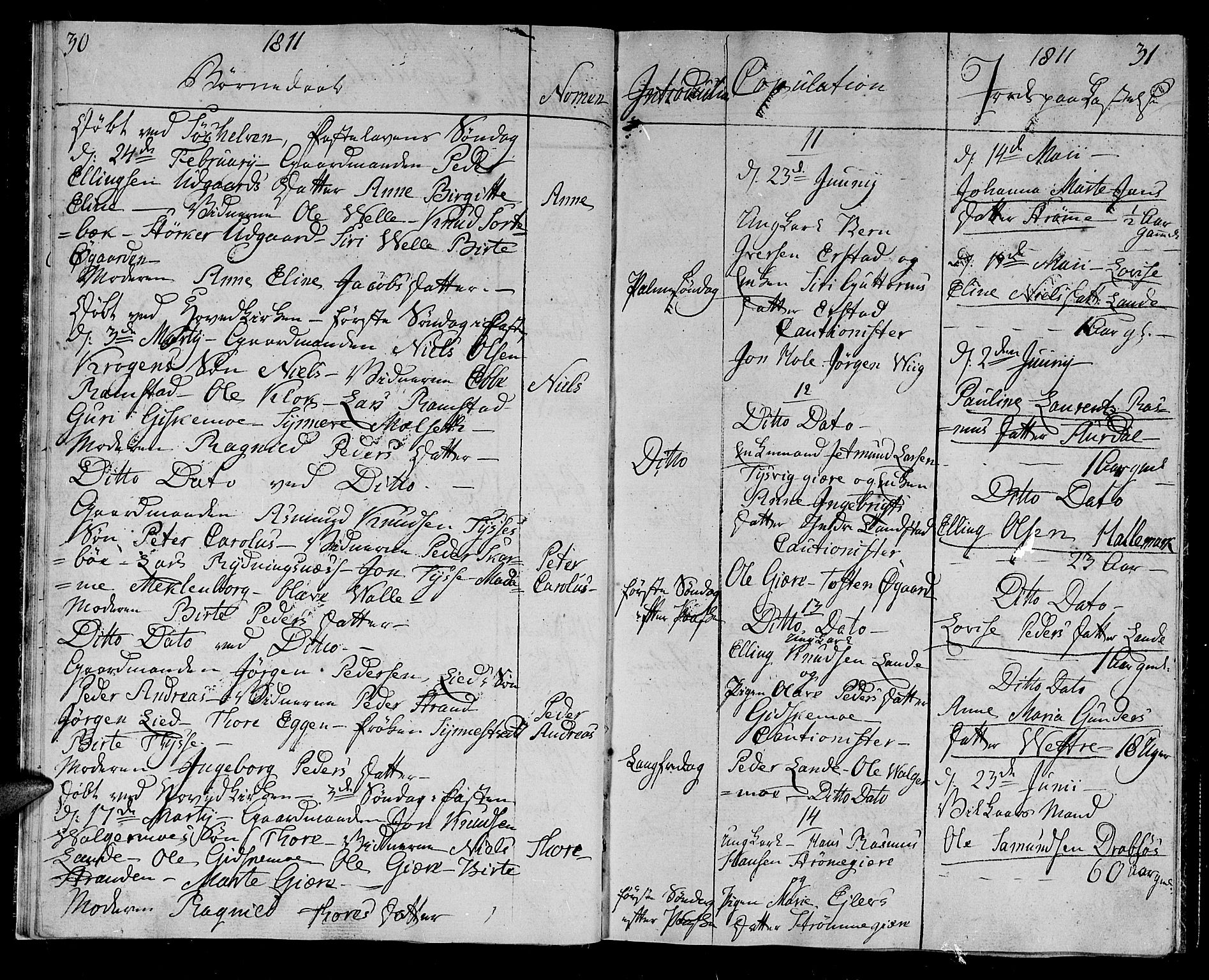 Ministerialprotokoller, klokkerbøker og fødselsregistre - Møre og Romsdal, AV/SAT-A-1454/522/L0309: Parish register (official) no. 522A04, 1810-1816, p. 30-31