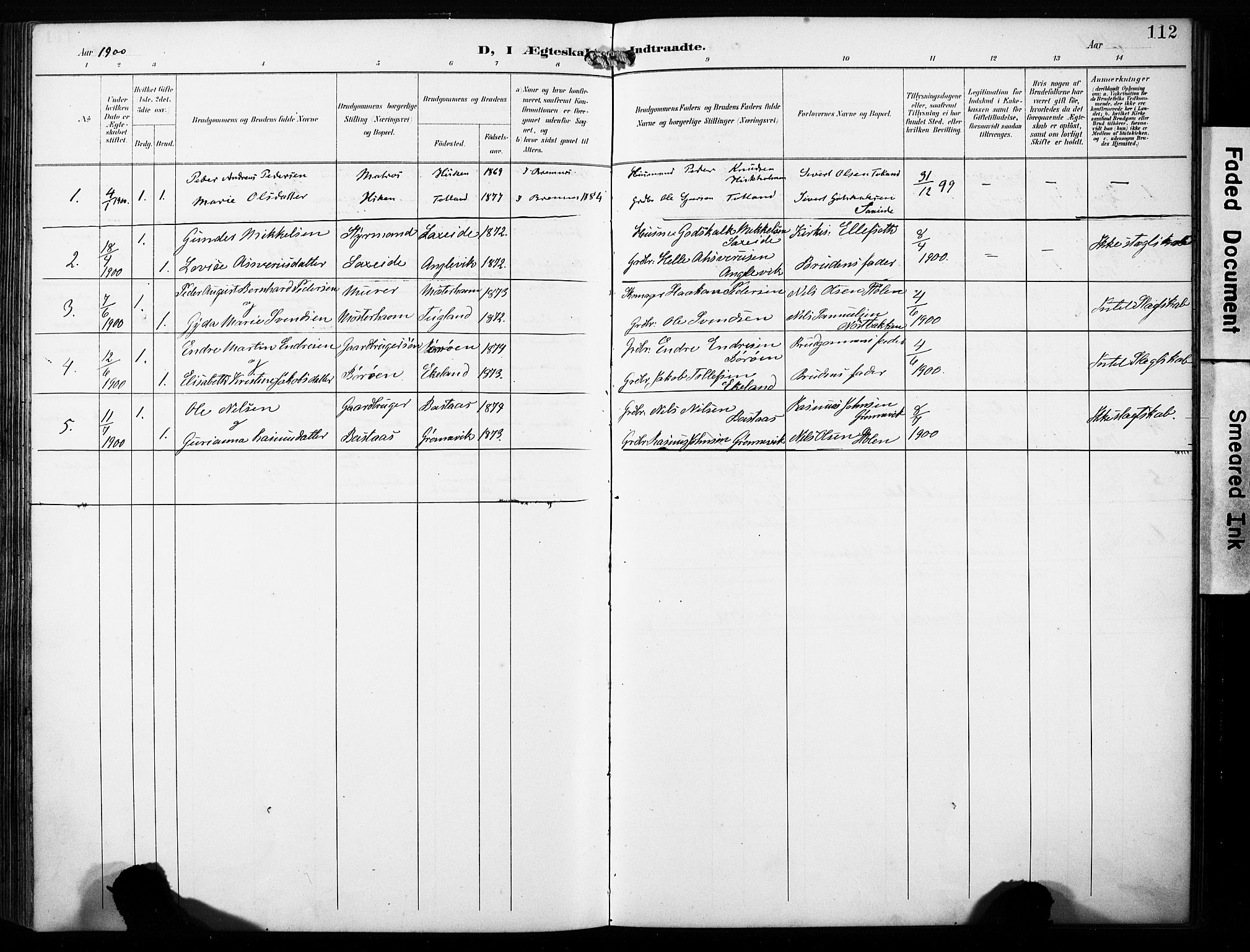 Finnås sokneprestembete, AV/SAB-A-99925/H/Ha/Haa/Haab/L0002: Parish register (official) no. B 2, 1895-1906, p. 112