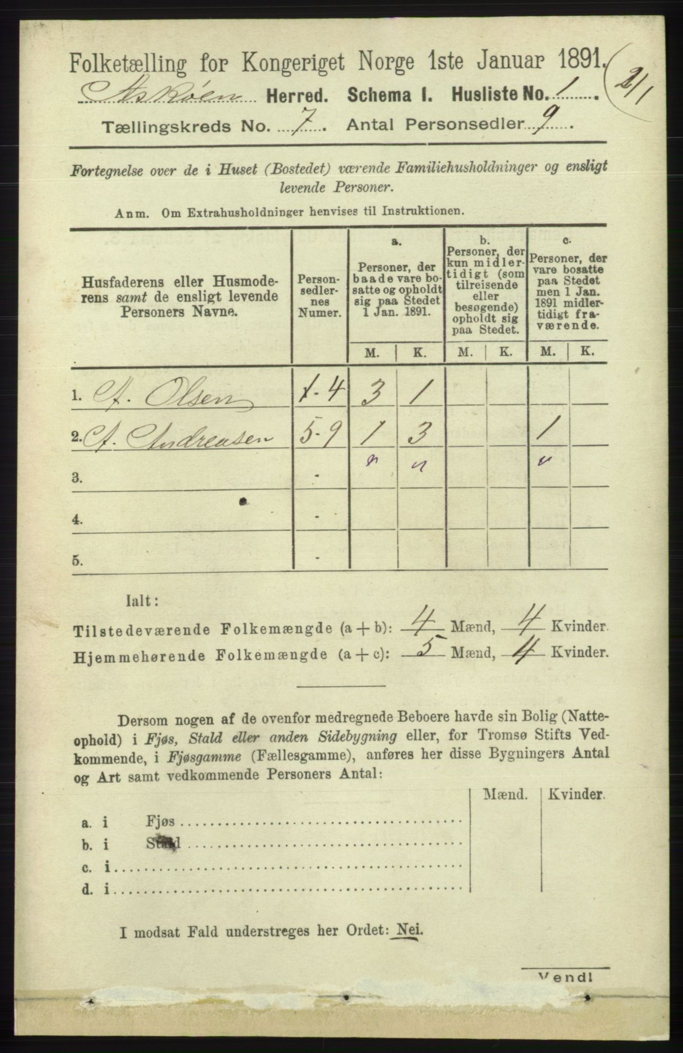 RA, 1891 census for 1247 Askøy, 1891, p. 4366