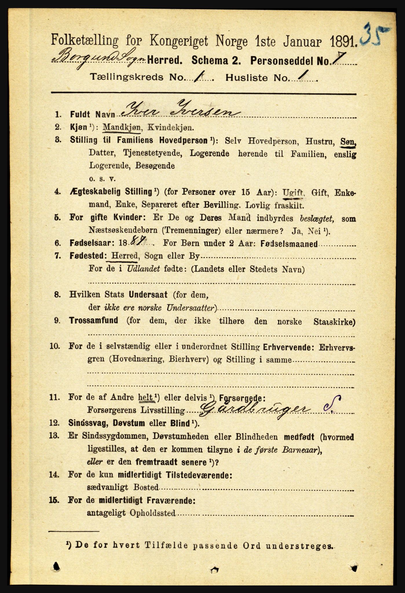 RA, 1891 census for 1423 Borgund, 1891, p. 59