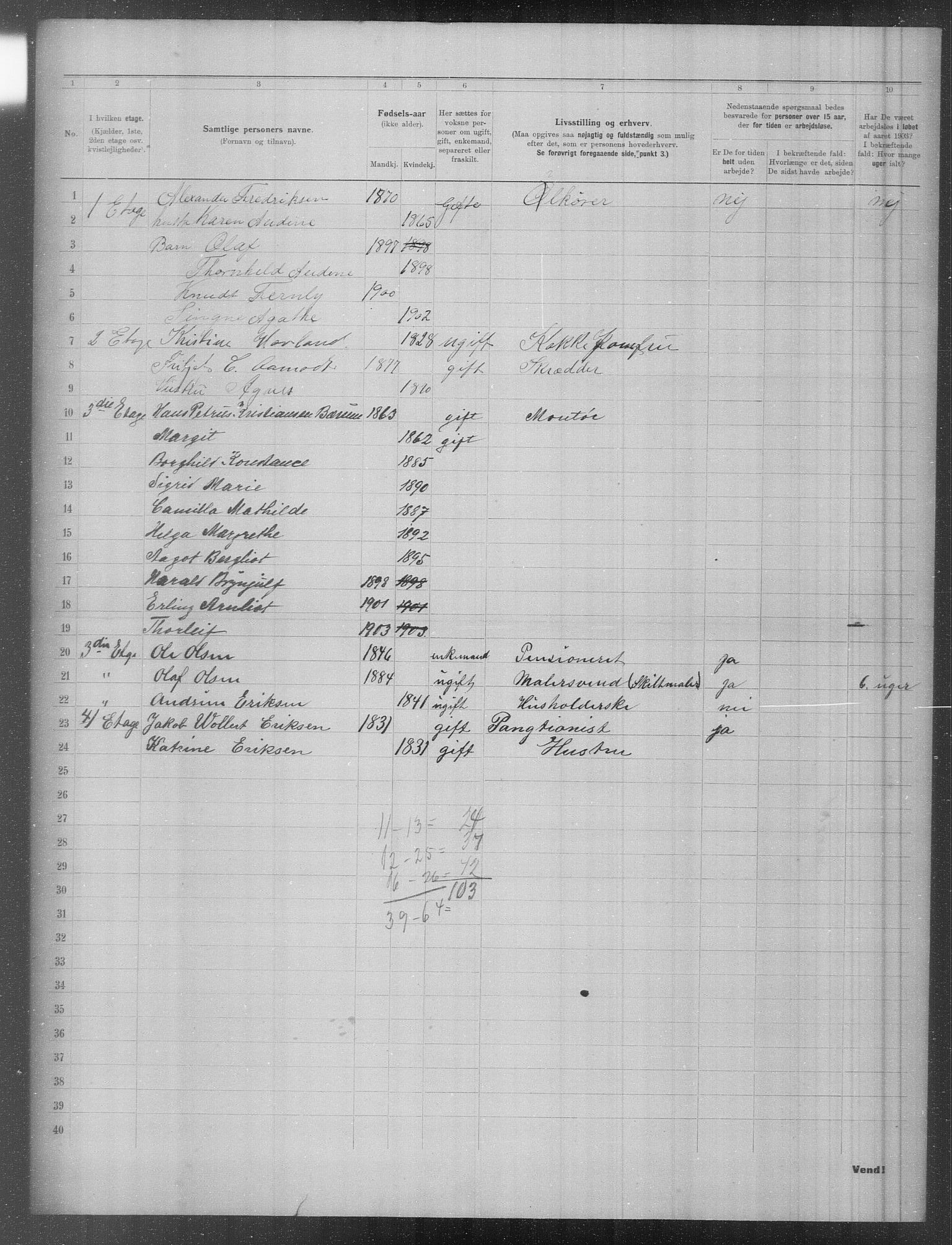 OBA, Municipal Census 1903 for Kristiania, 1903, p. 982