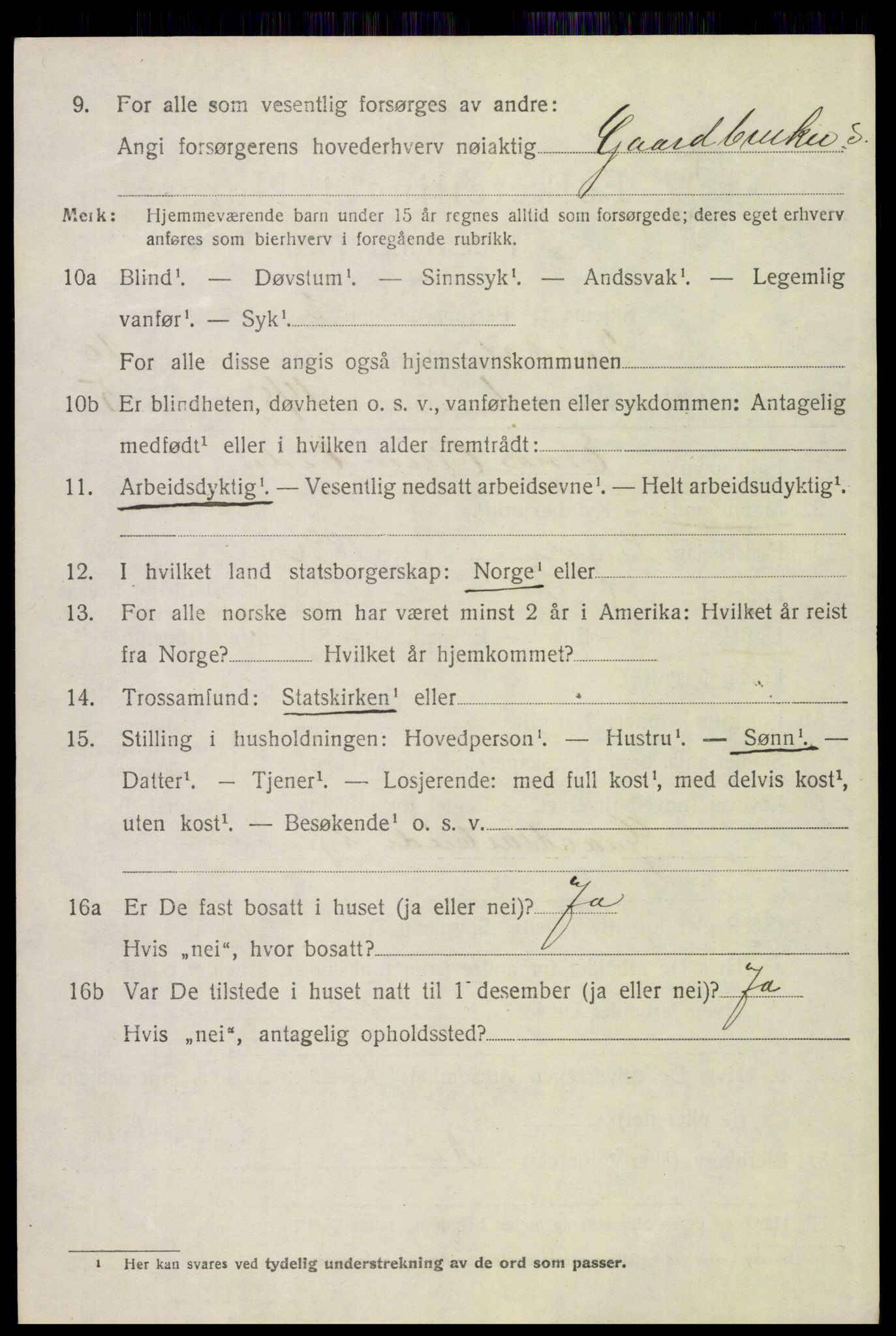 SAH, 1920 census for Folldal, 1920, p. 4958