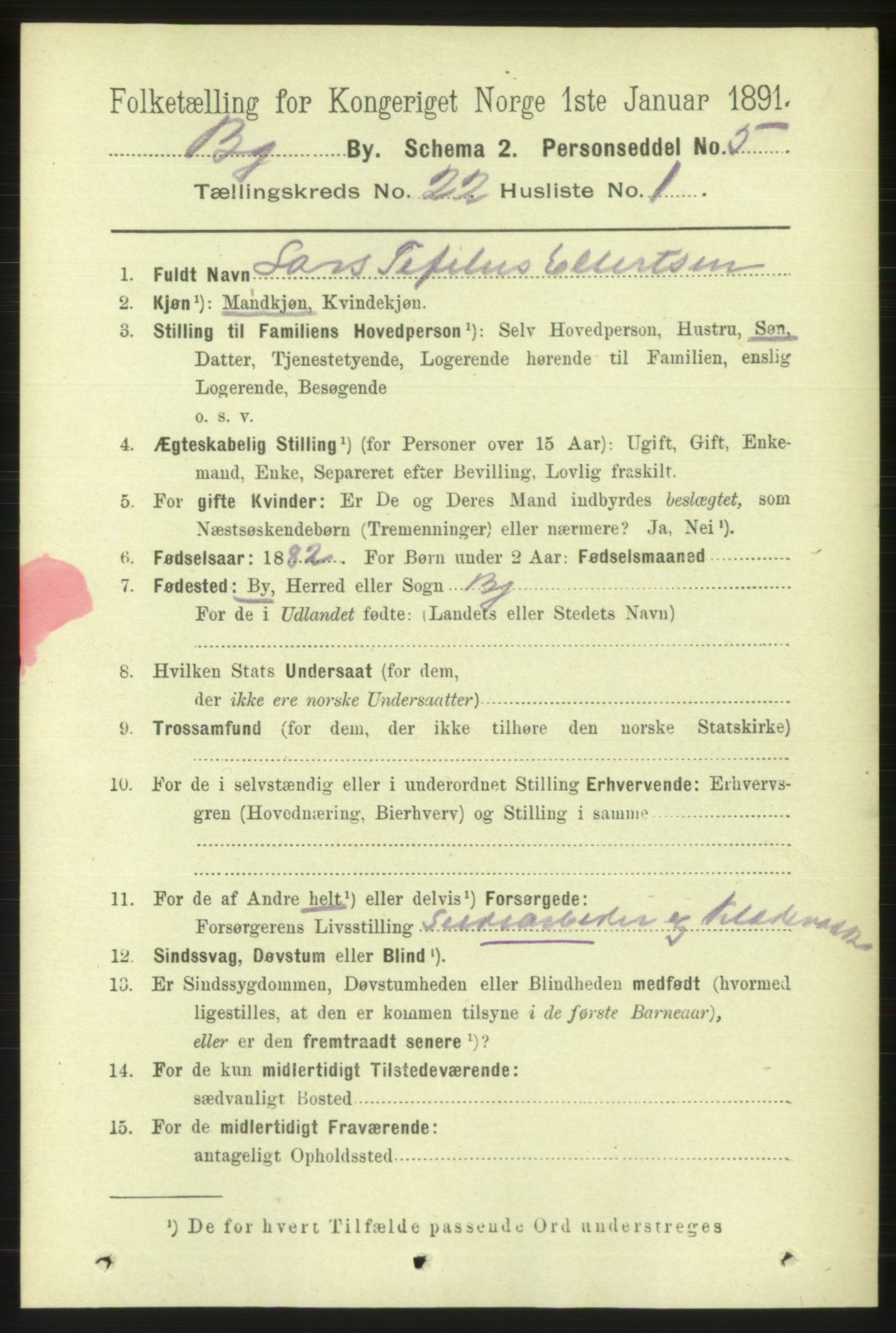 RA, 1891 Census for 1301 Bergen, 1891, p. 30026