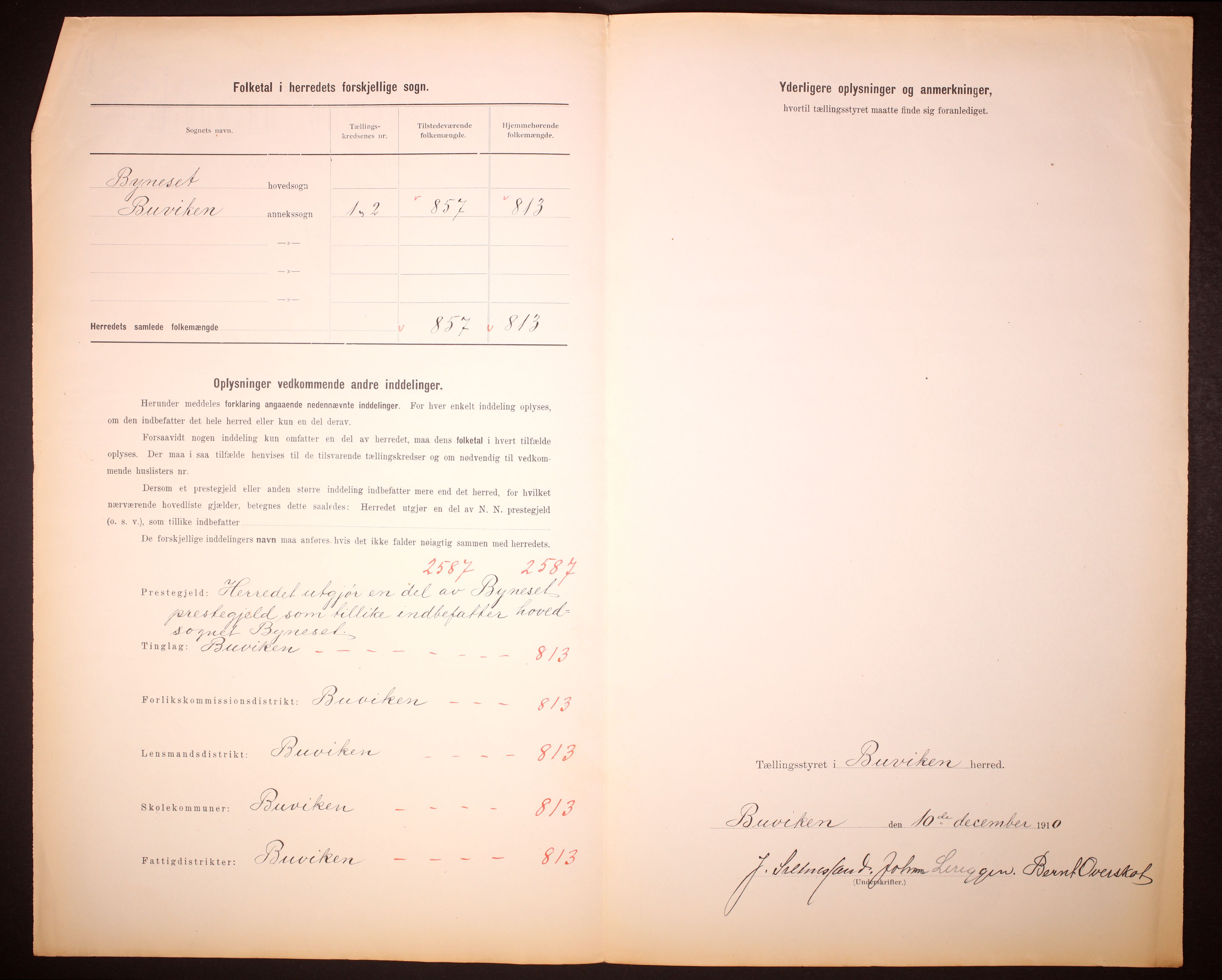 RA, 1910 census for Buvik, 1910, p. 2