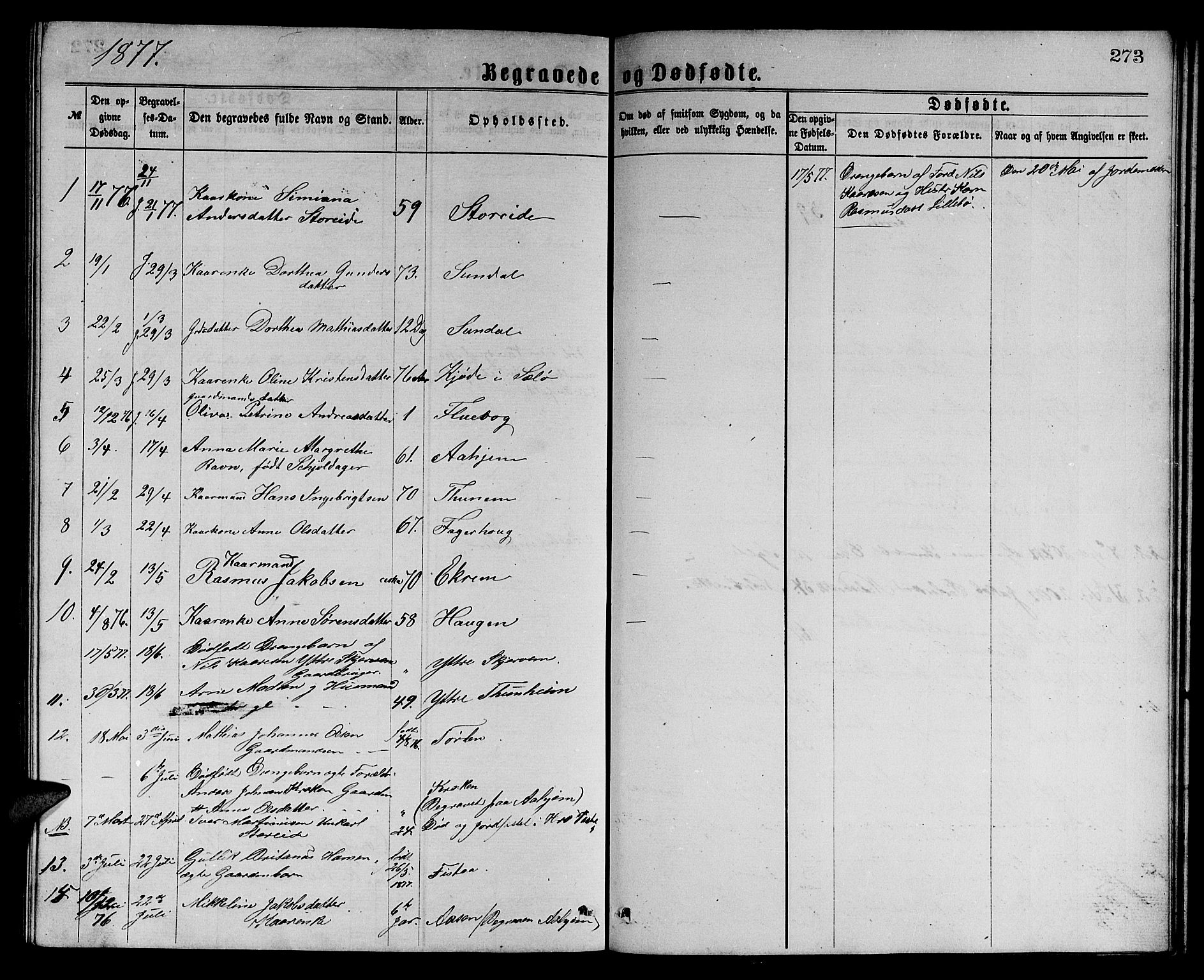 Ministerialprotokoller, klokkerbøker og fødselsregistre - Møre og Romsdal, SAT/A-1454/501/L0016: Parish register (copy) no. 501C02, 1868-1884, p. 273