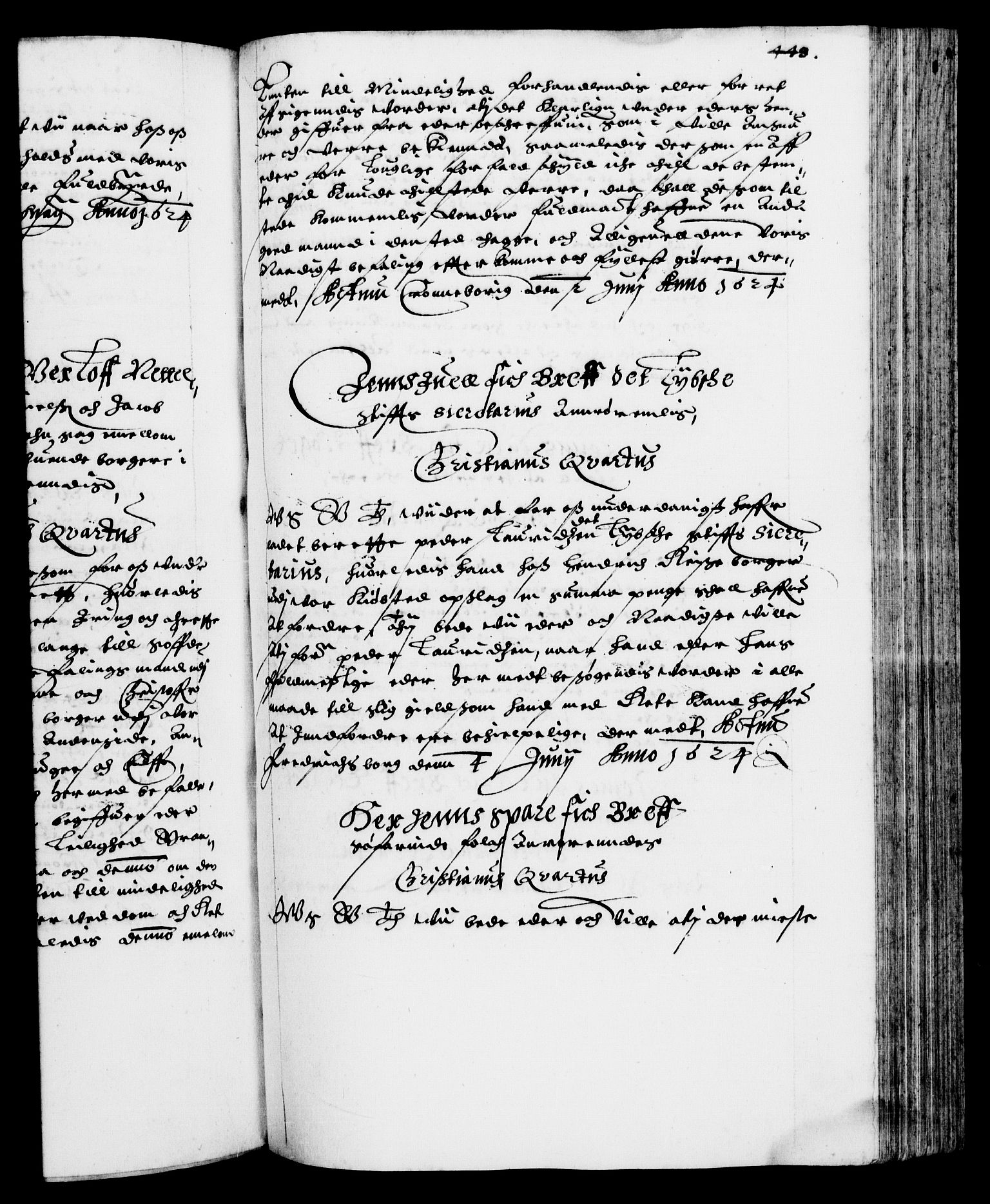 Danske Kanselli 1572-1799, RA/EA-3023/F/Fc/Fca/Fcab/L0004: Norske tegnelser (mikrofilm), 1617-1627, p. 448a