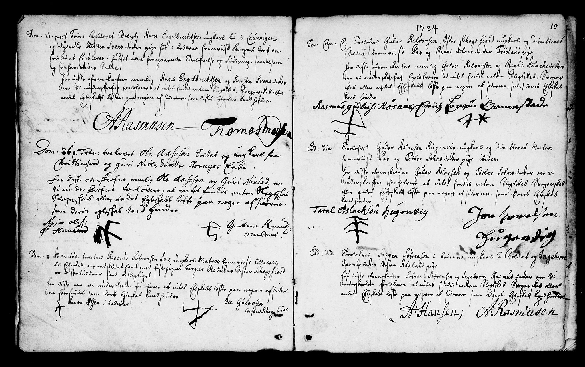 Mandal sokneprestkontor, SAK/1111-0030/F/Fa/Faa/L0002: Parish register (official) no. A 2, 1720-1754, p. 10