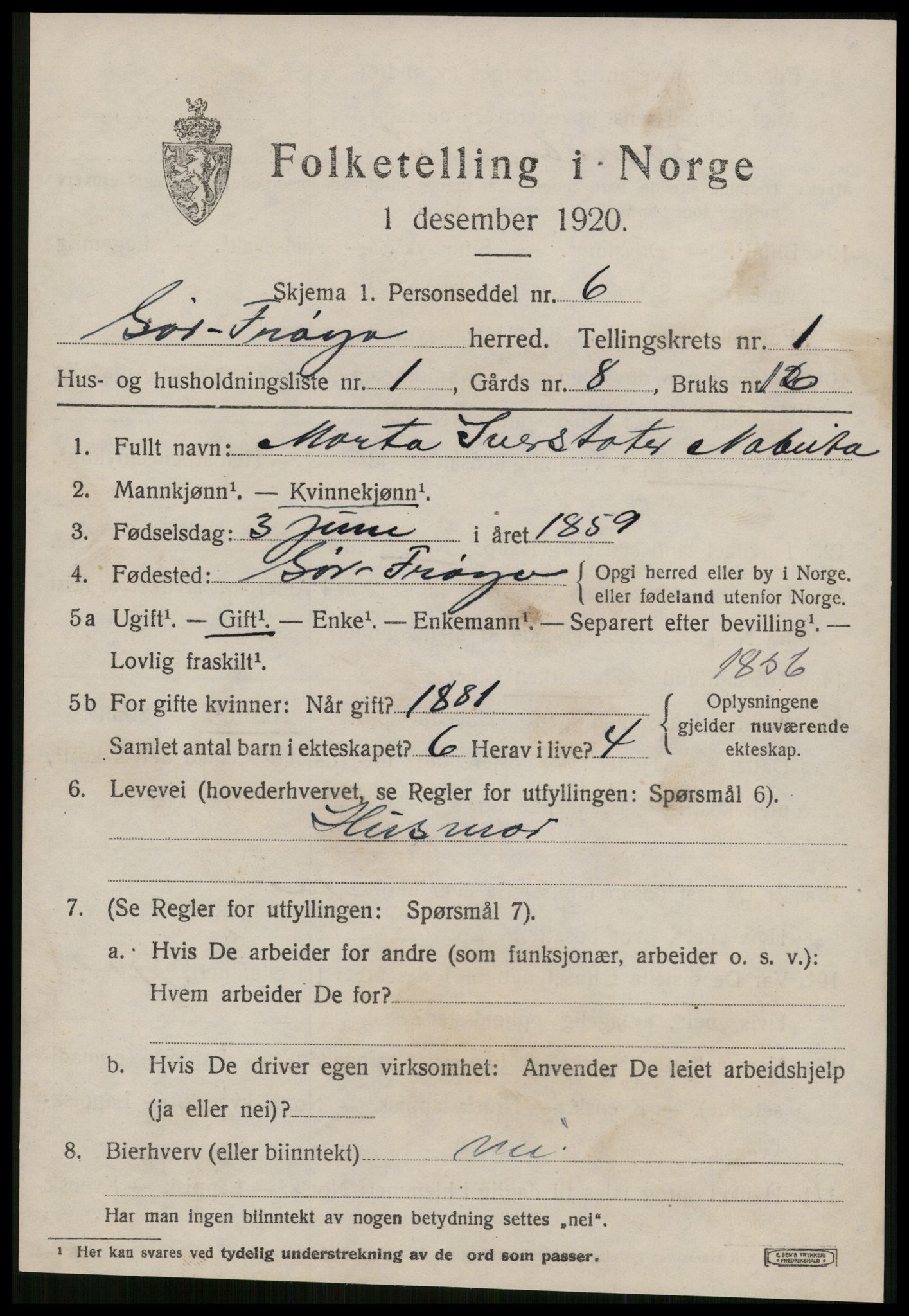 SAT, 1920 census for Sør-Frøya, 1920, p. 795