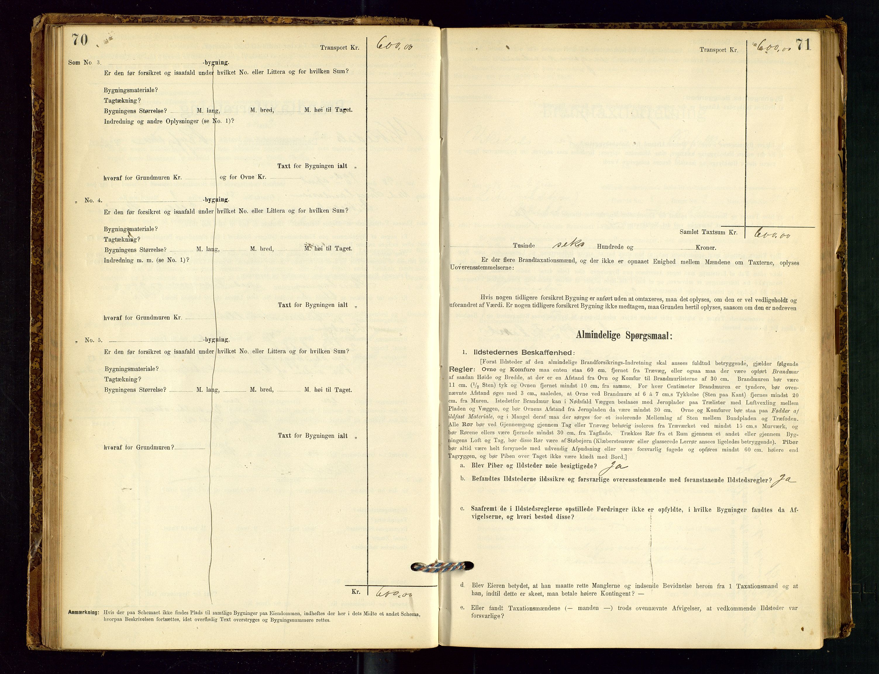 Vikedal lensmannskontor, SAST/A-100179/Gob/L0004: Branntakstprotokoll, 1894-1952, p. 70-71