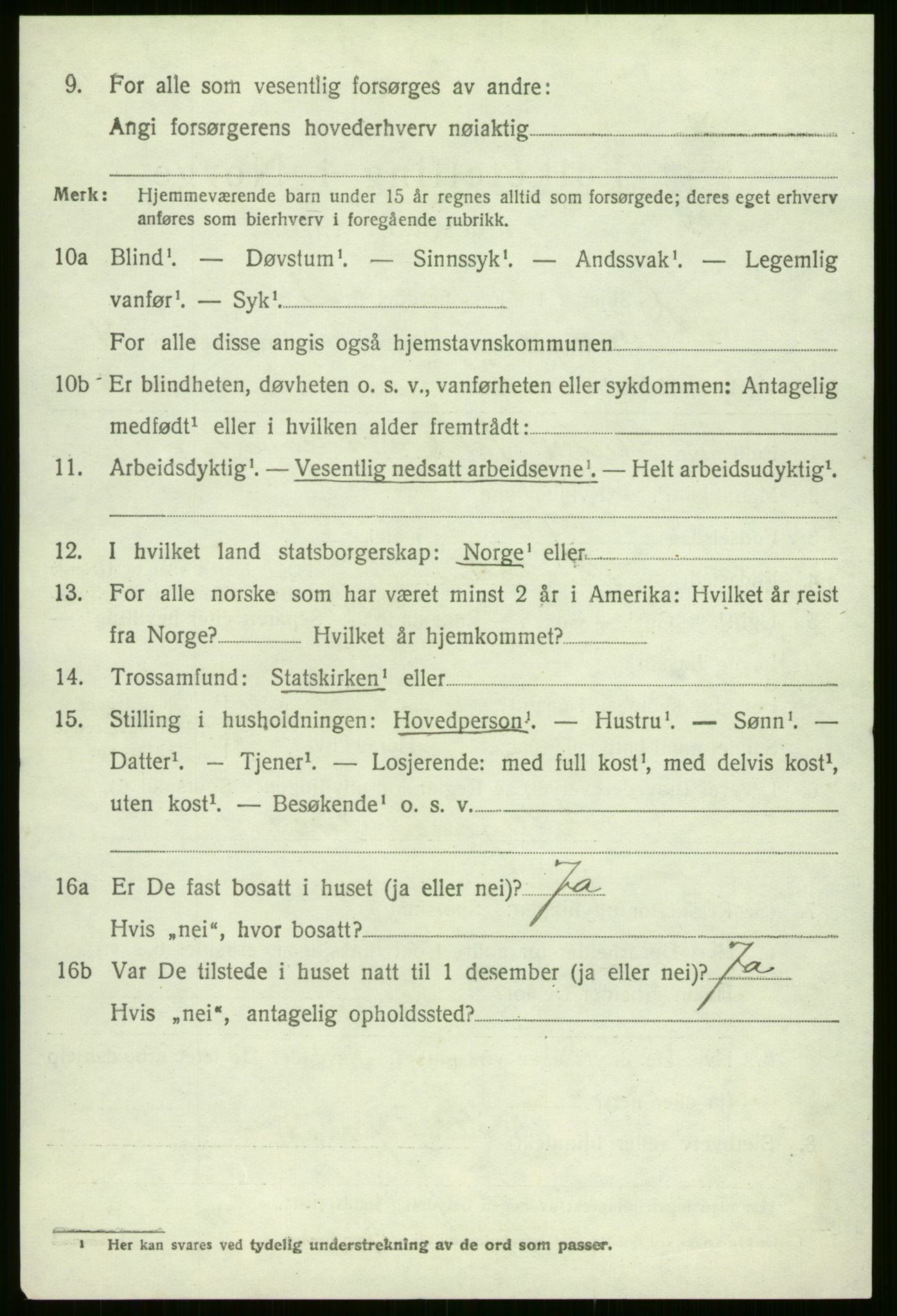 SAB, 1920 census for Evanger, 1920, p. 1650