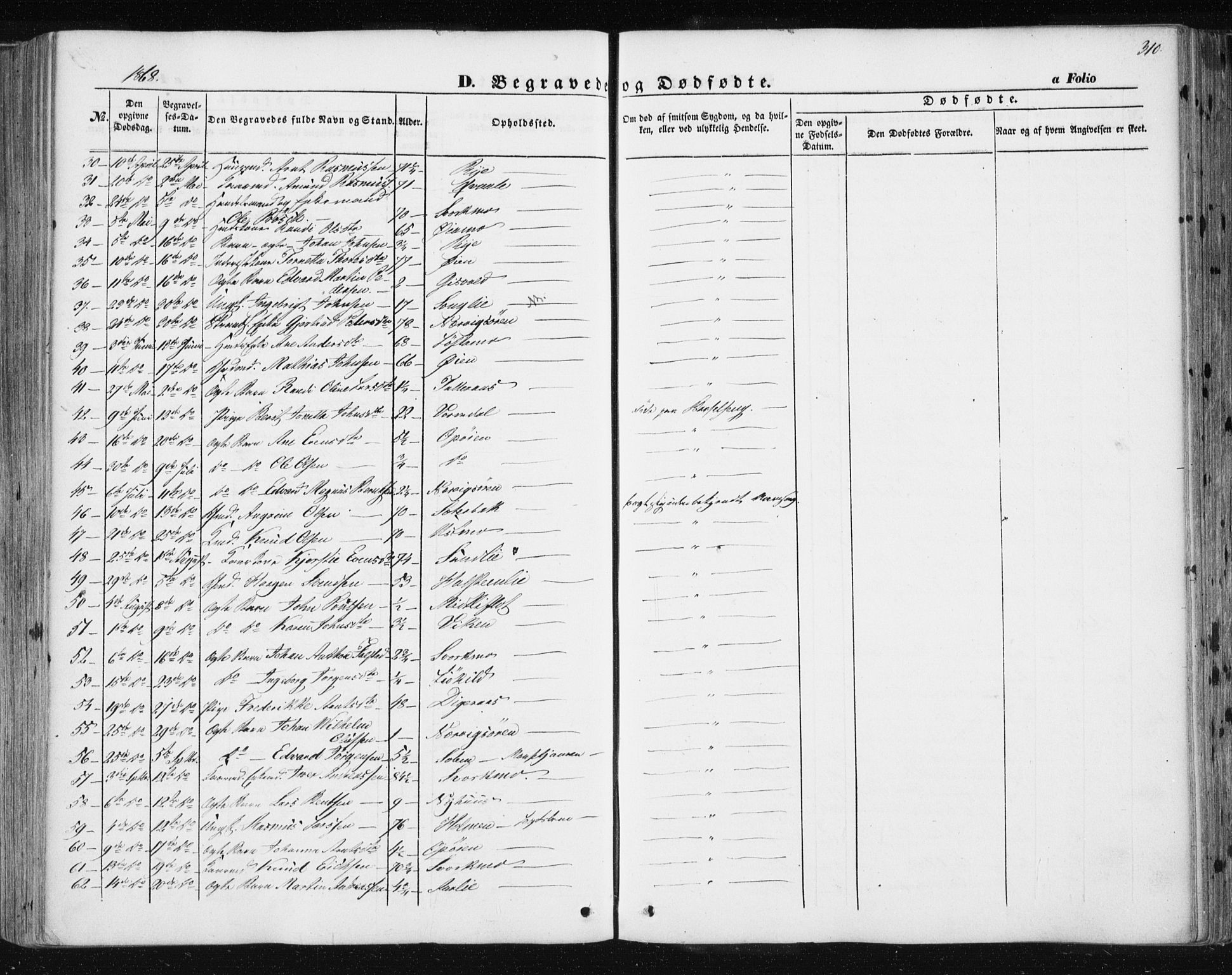 Ministerialprotokoller, klokkerbøker og fødselsregistre - Sør-Trøndelag, AV/SAT-A-1456/668/L0806: Parish register (official) no. 668A06, 1854-1869, p. 310