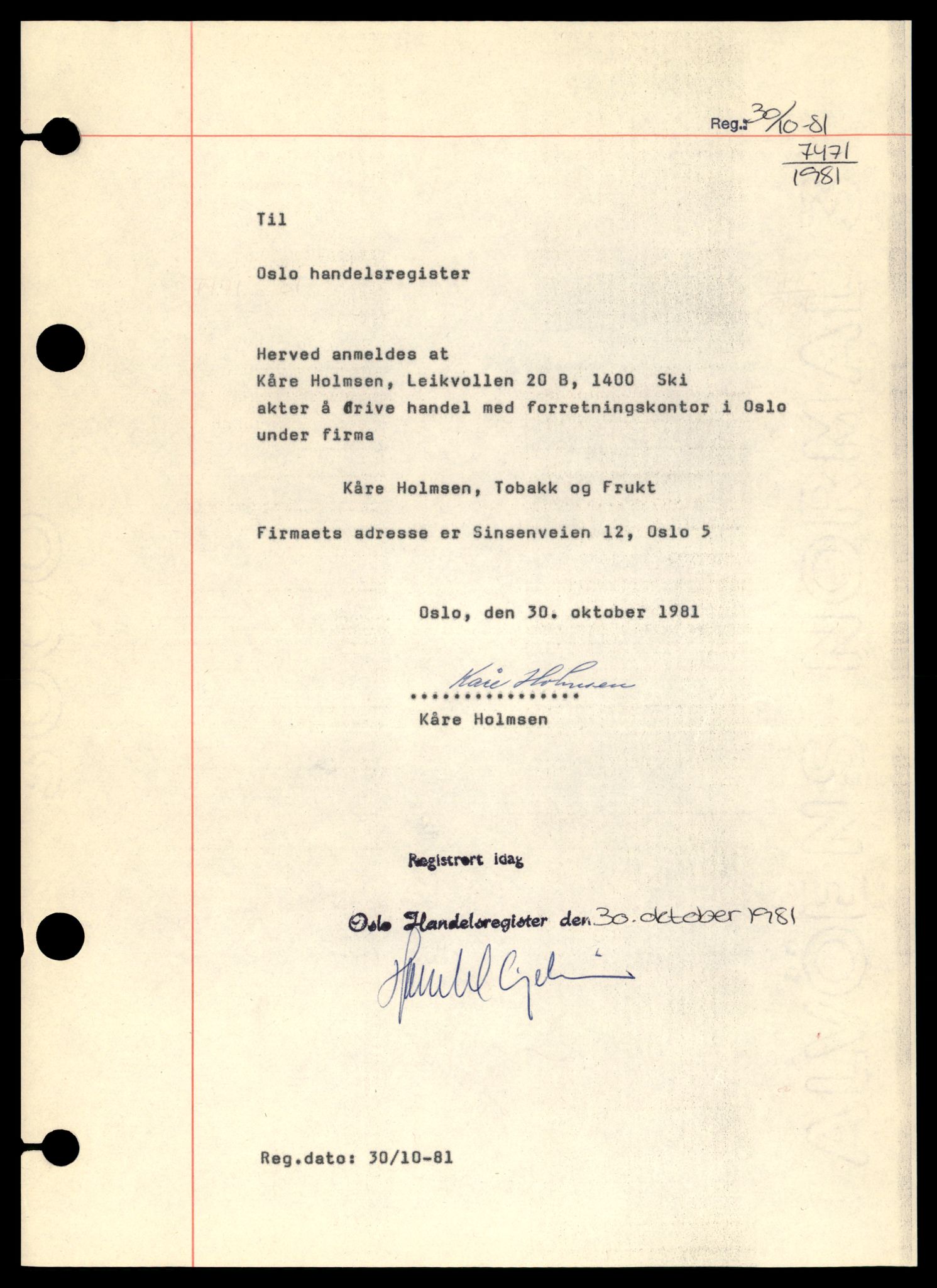 Oslo byfogd, Handelsregisteret, AV/SAT-A-10867/G/Gb/Gba/L0022: Enkeltmannsforetak, Ka-Kjek, 1944-1990