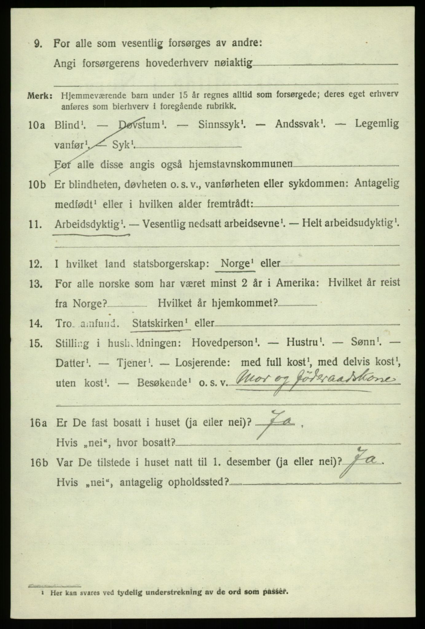 SAB, 1920 census for Os, 1920, p. 8773