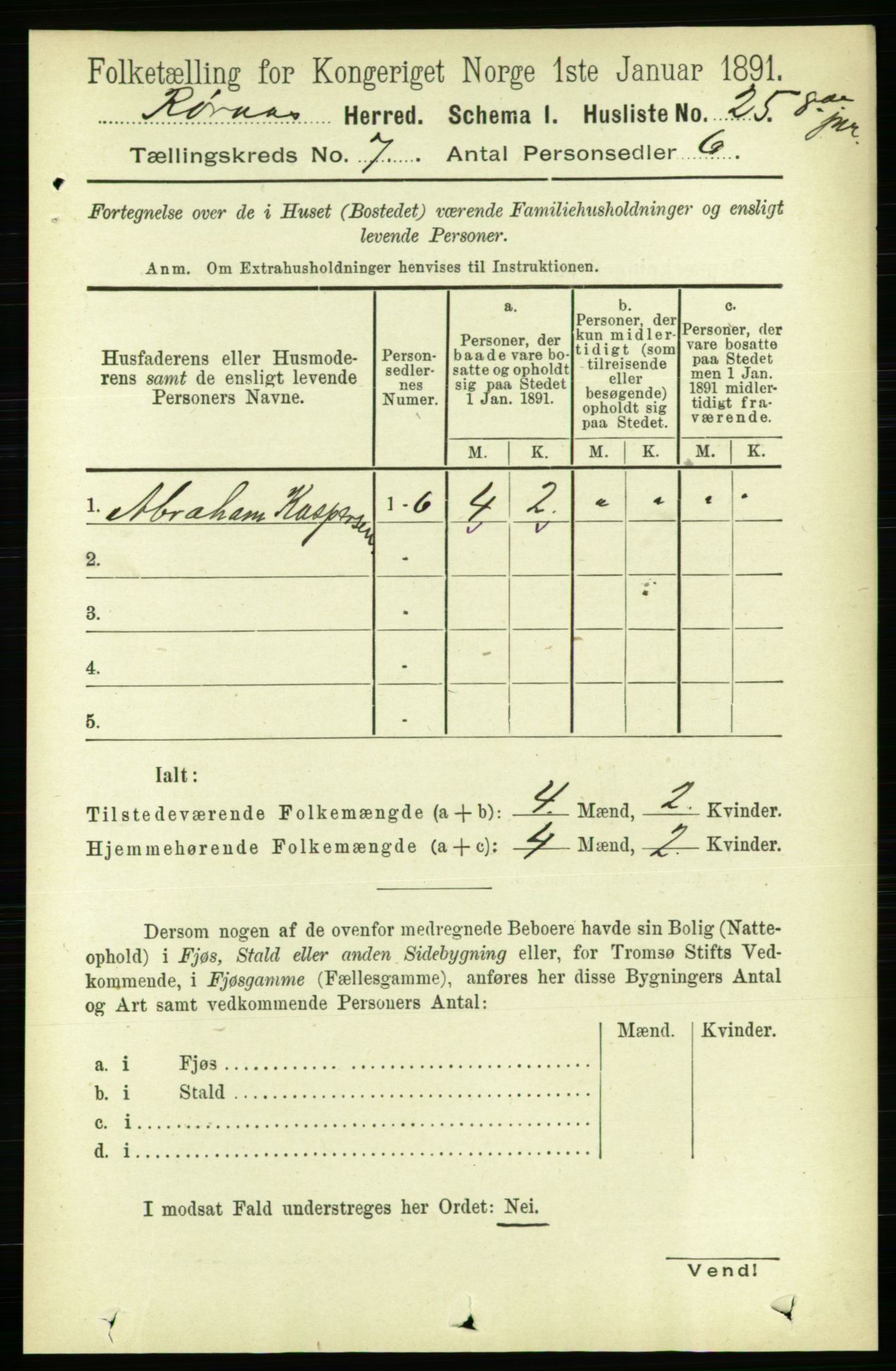 RA, 1891 census for 1640 Røros, 1891, p. 1365