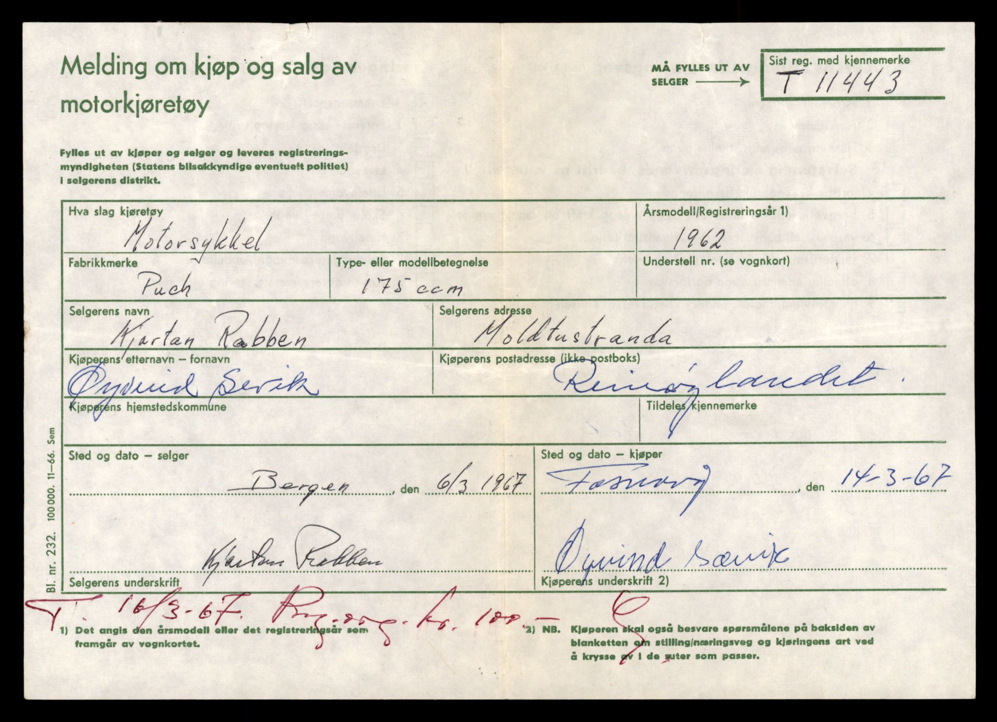 Møre og Romsdal vegkontor - Ålesund trafikkstasjon, AV/SAT-A-4099/F/Fe/L0029: Registreringskort for kjøretøy T 11430 - T 11619, 1927-1998, p. 233